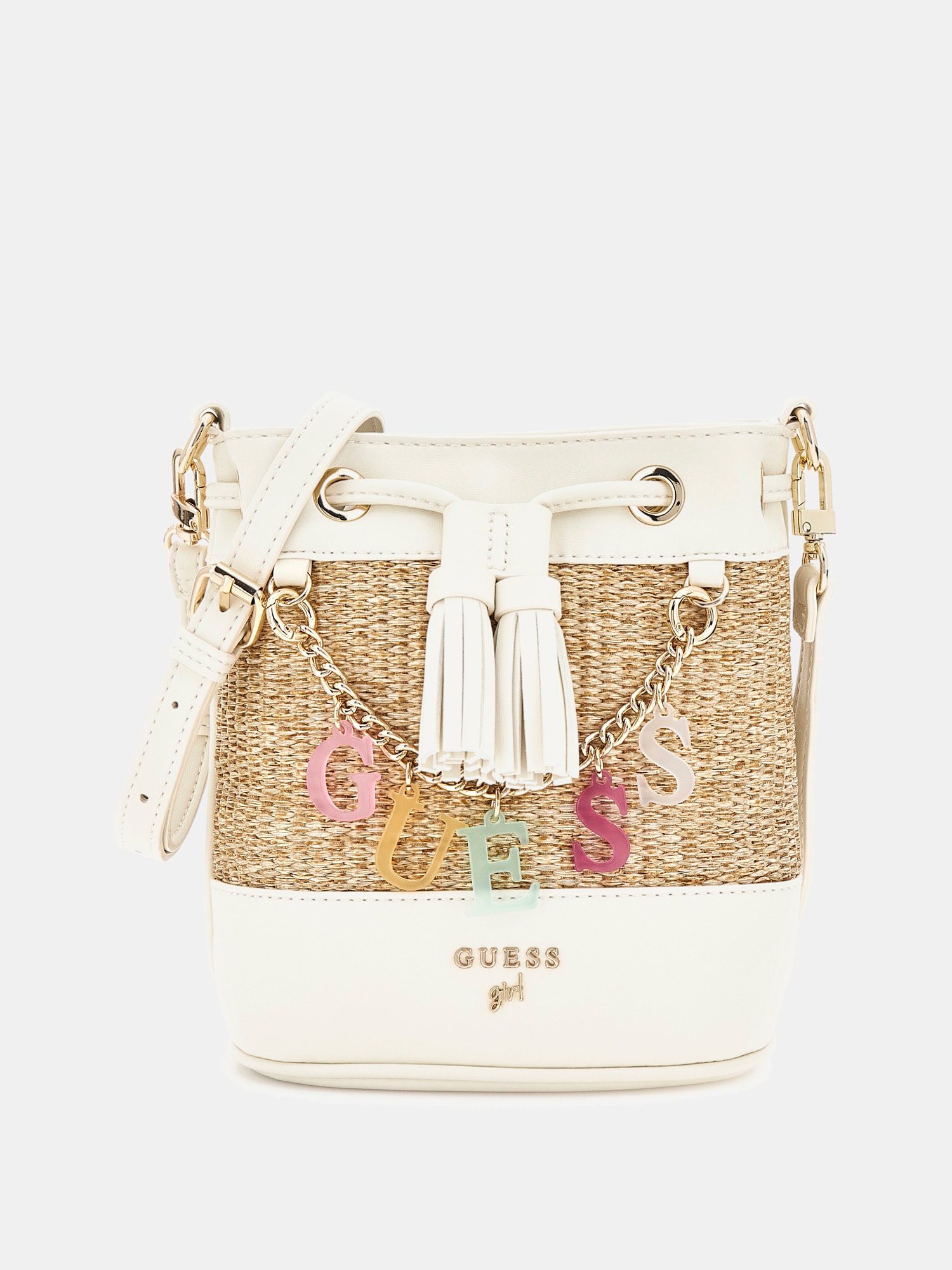 Straw mini bucket bag
