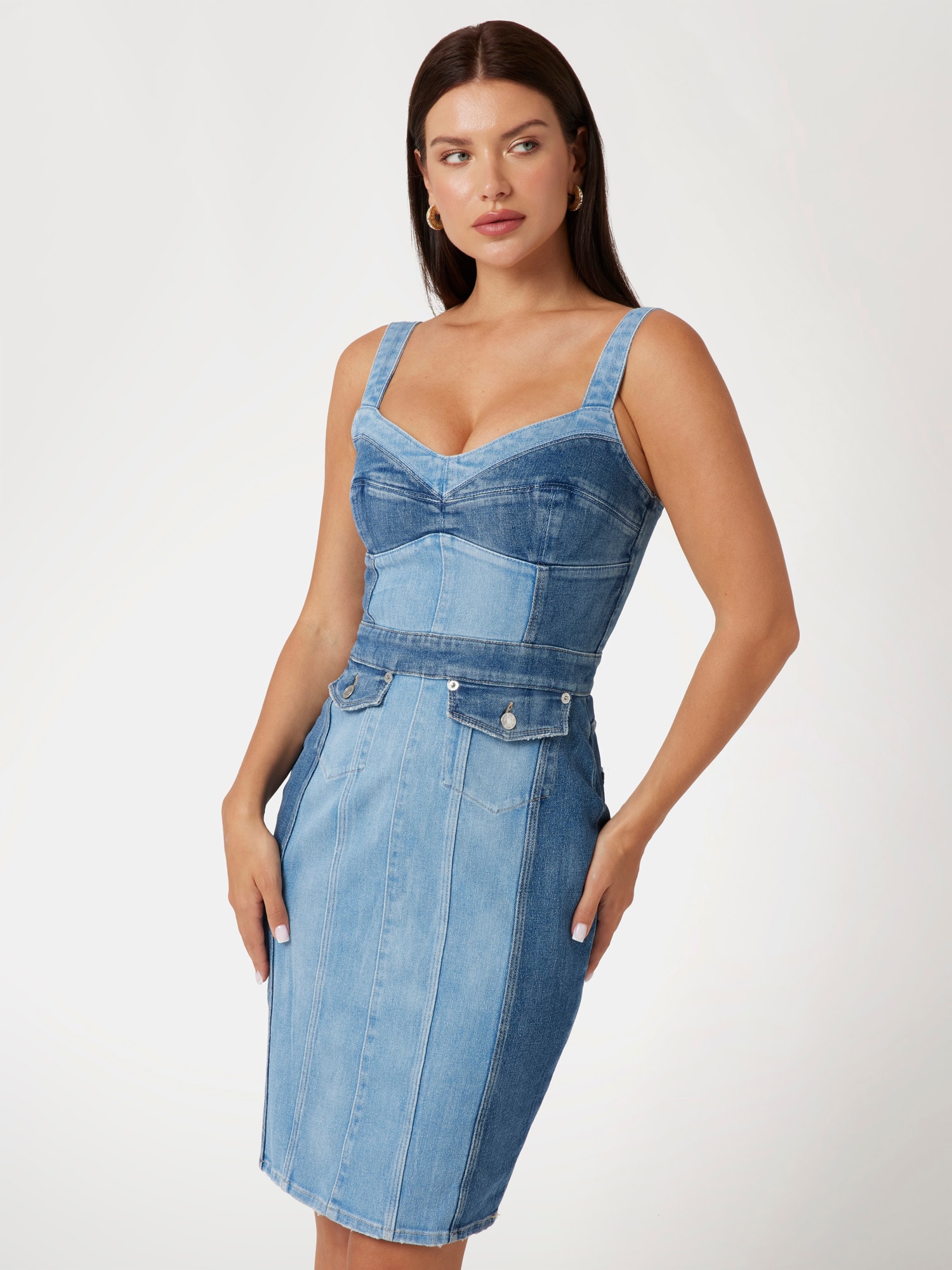 Bodycon denim mini dress