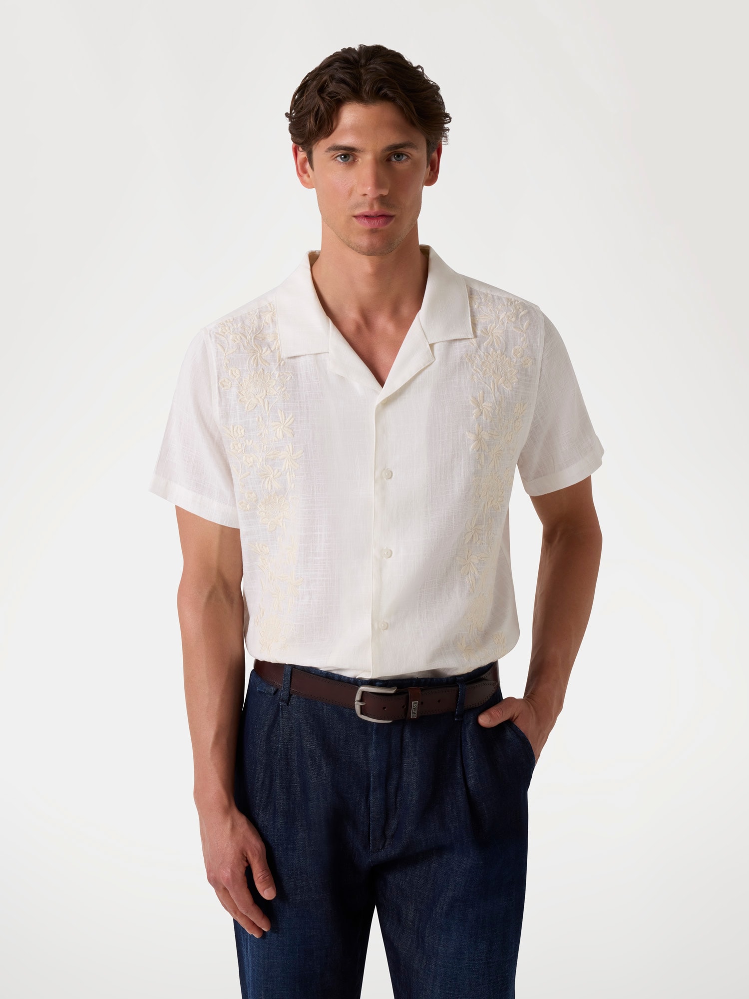 Linen-blend shirt