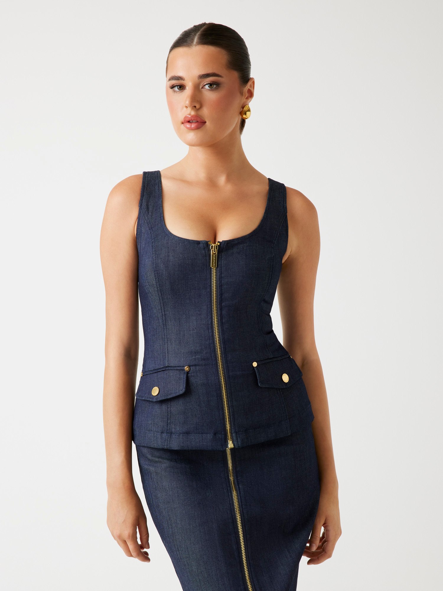 Marciano sleeveless denim top