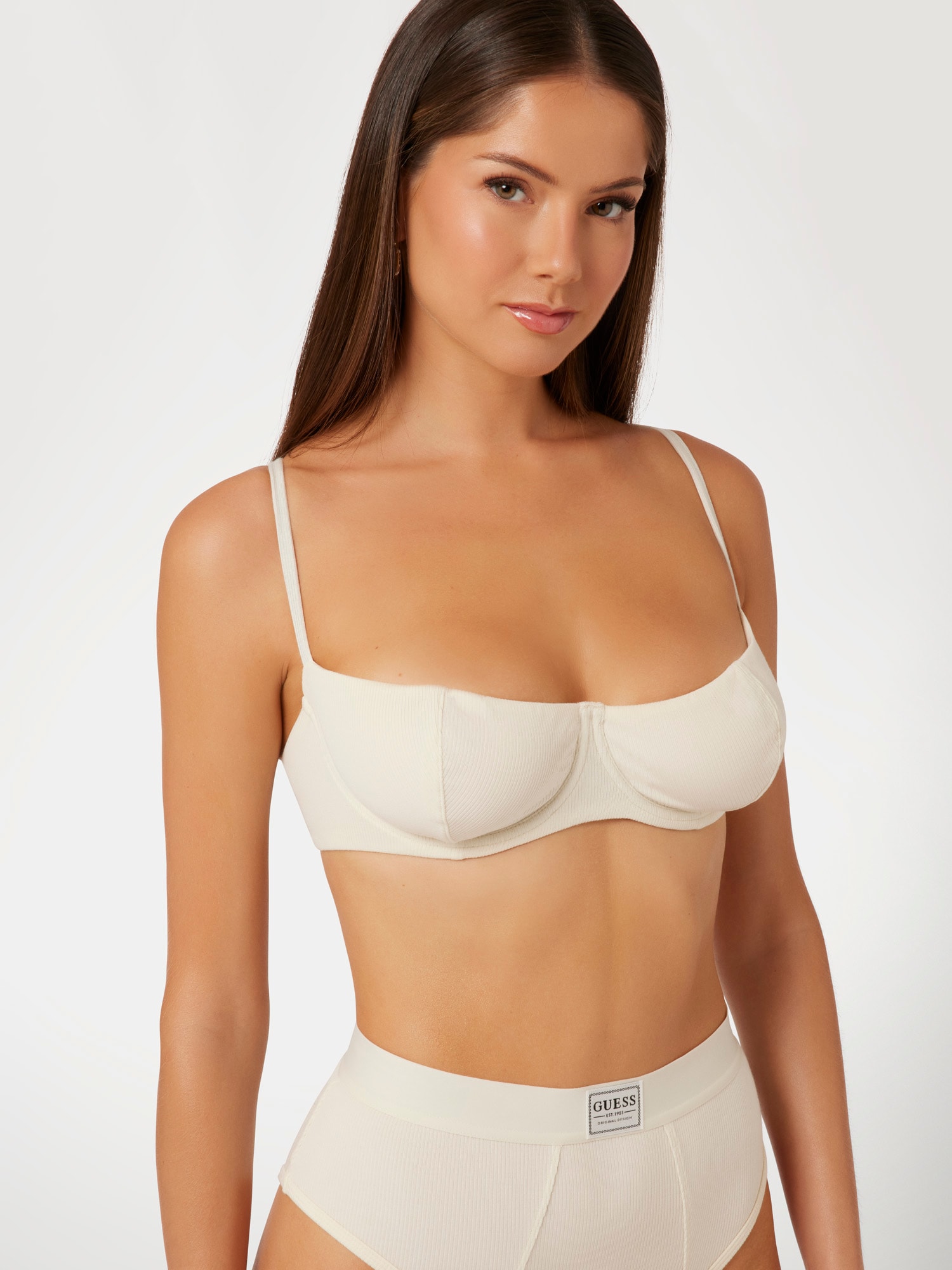 Tessa rib knit balconette bra