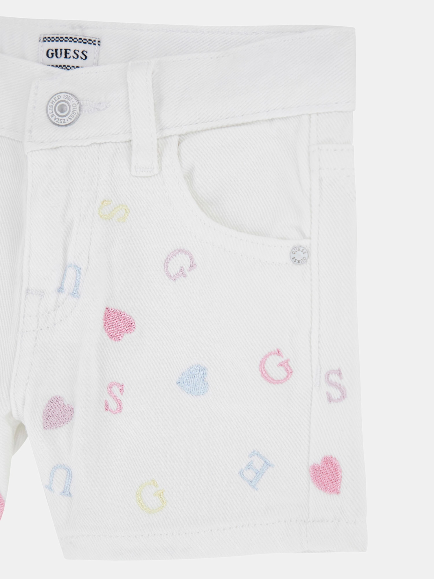 Embroidered shorts jeans