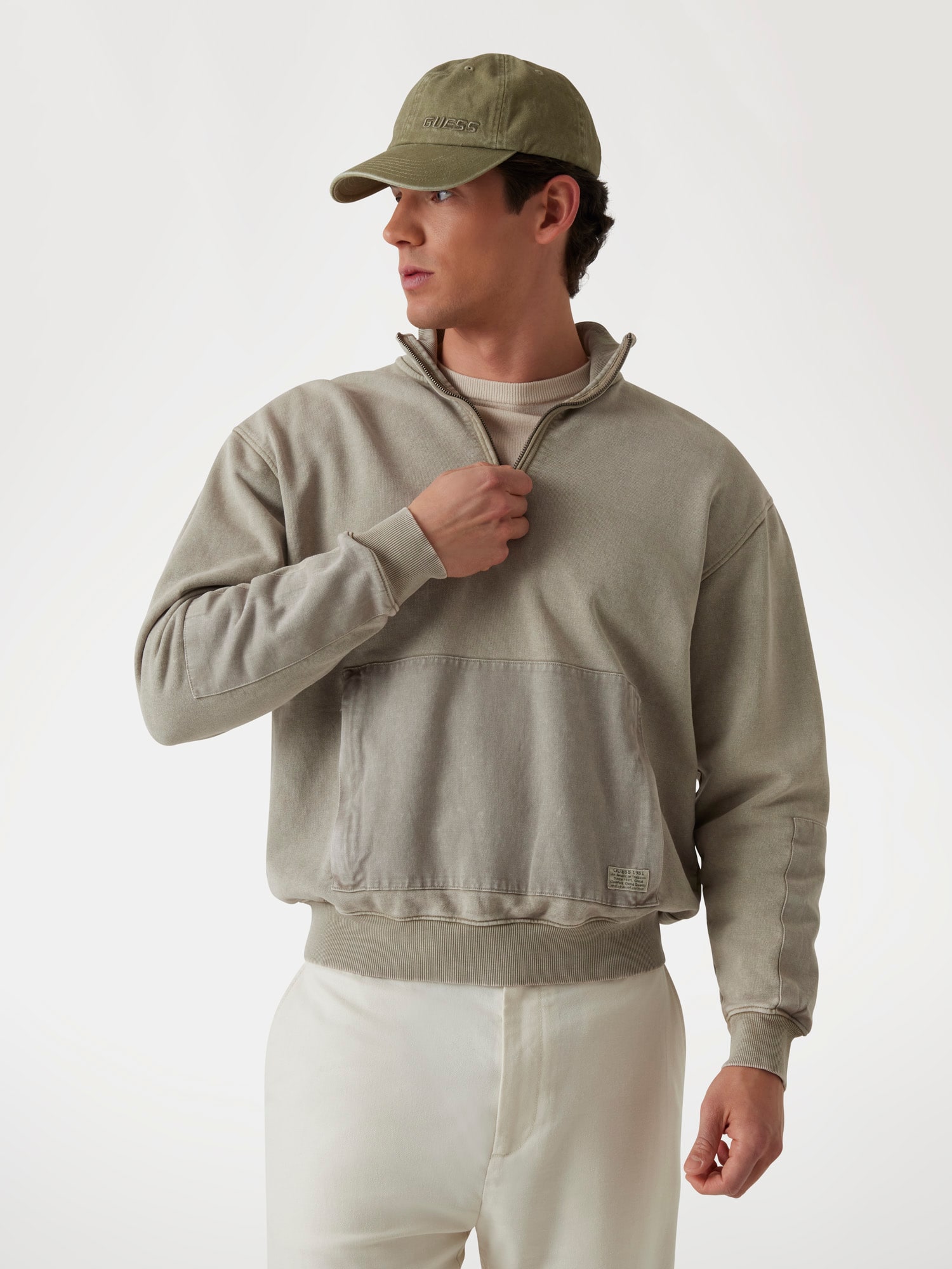 Stretch half-zip sweatshirt