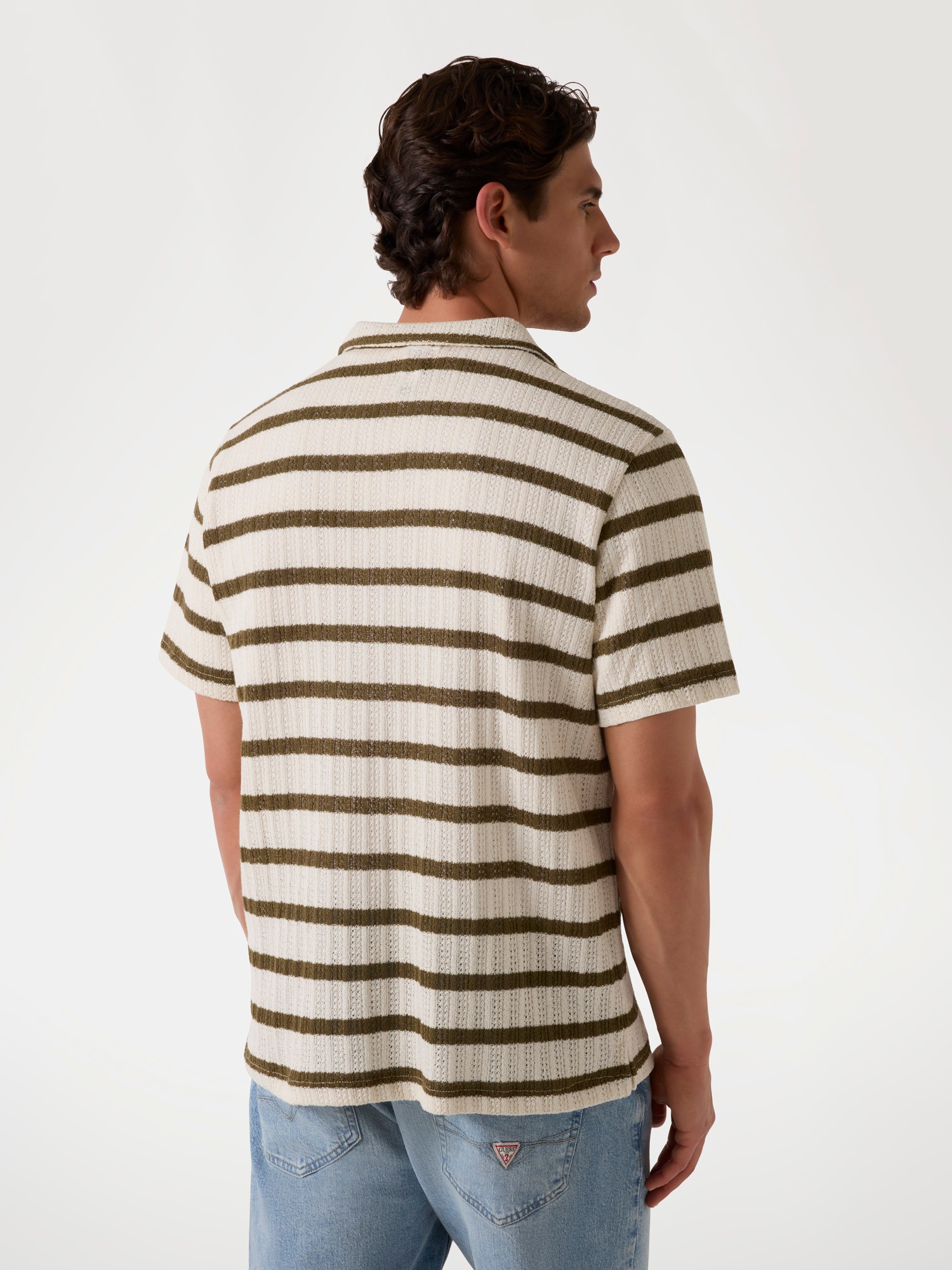 Striped textured knit shirt