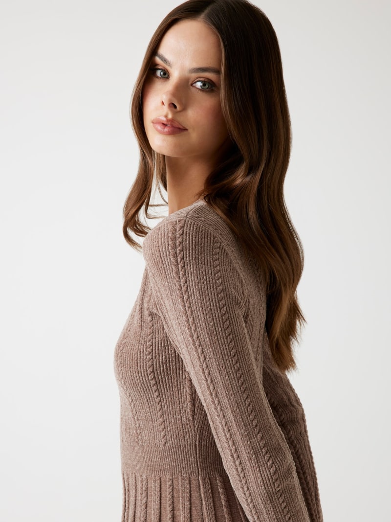 Fit-and-flare mini sweater dress
