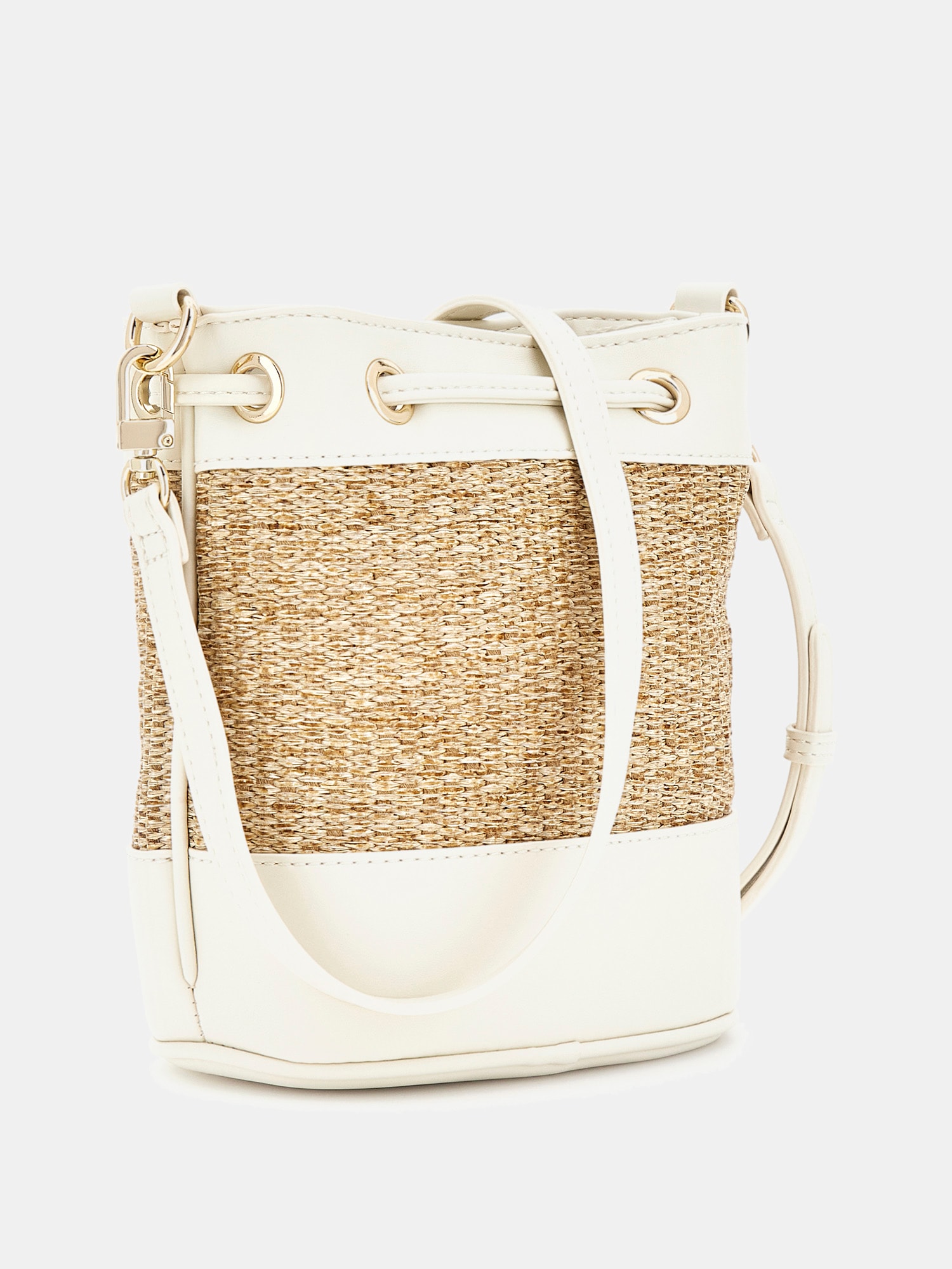 Straw mini bucket bag