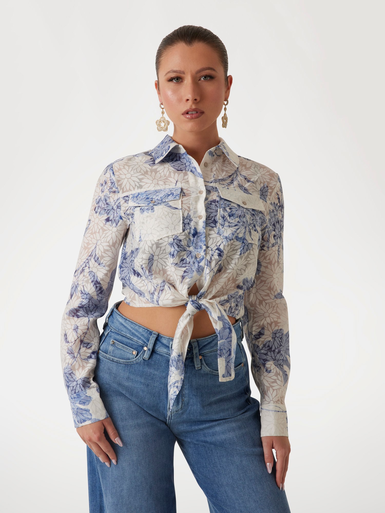 Slim-fit cropped shirt