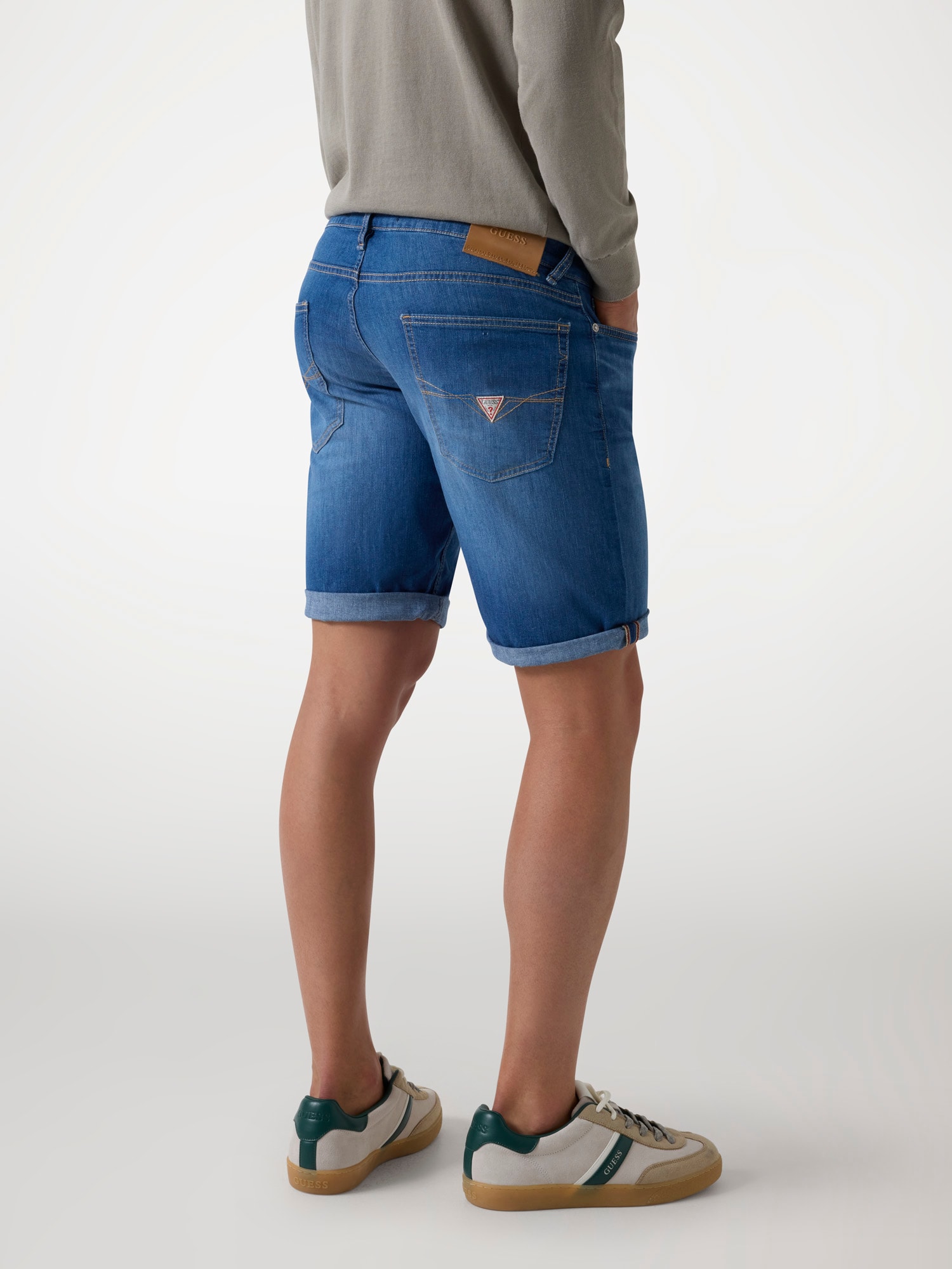 Slim-fit denim shorts