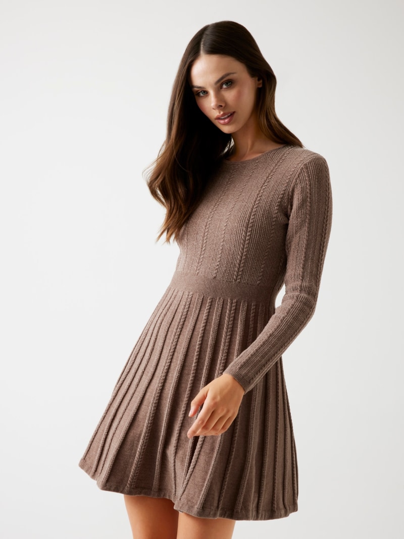 Fit-and-flare mini sweater dress