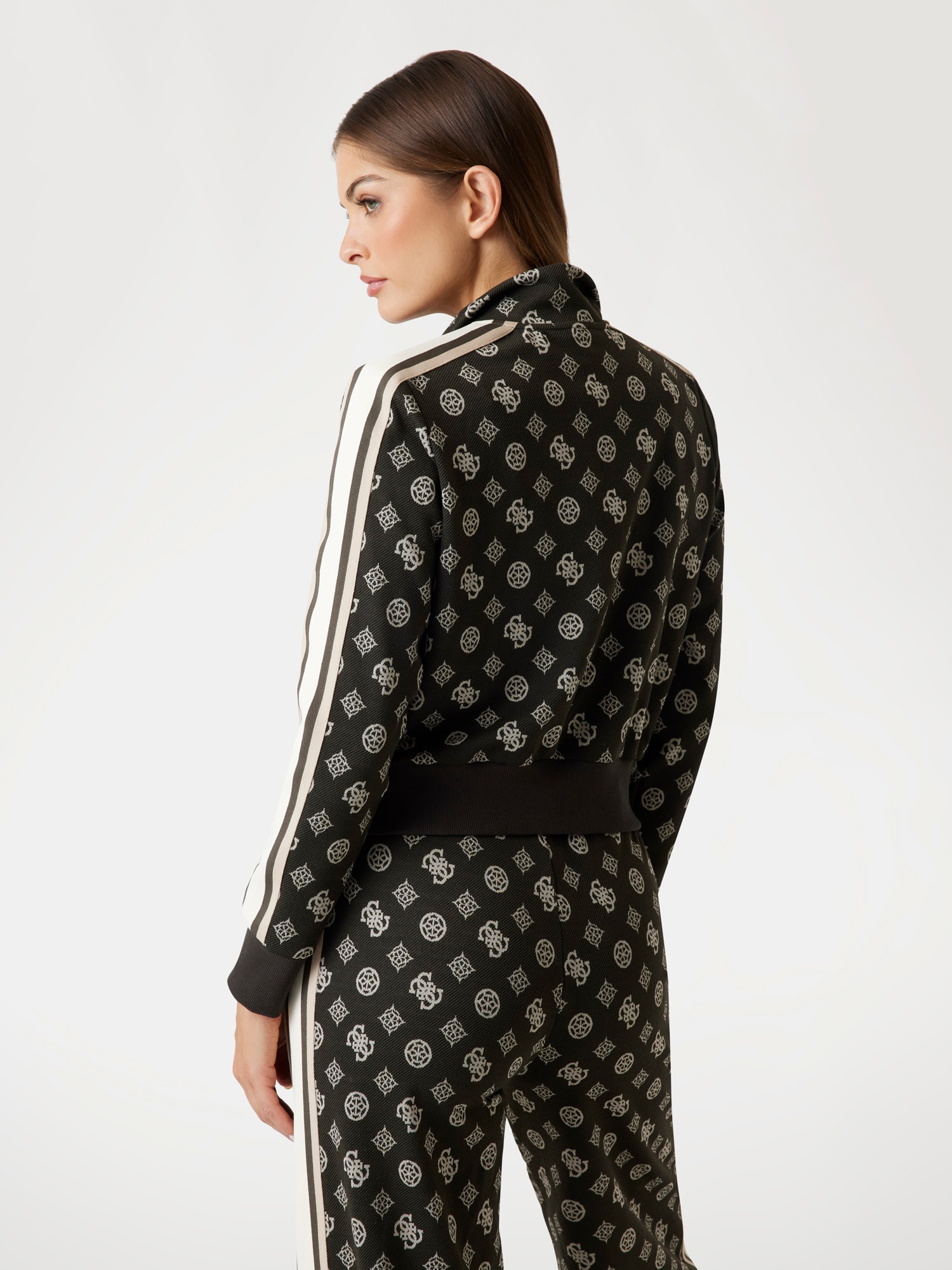 All-over logo full zip sweatshirt