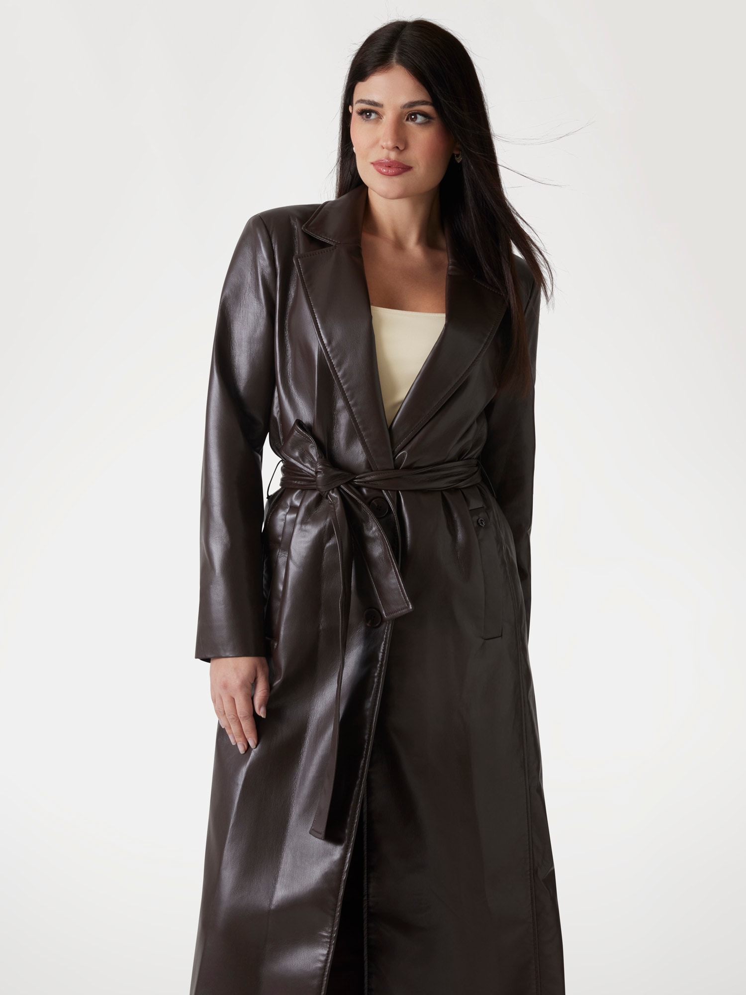 Faux leather coat