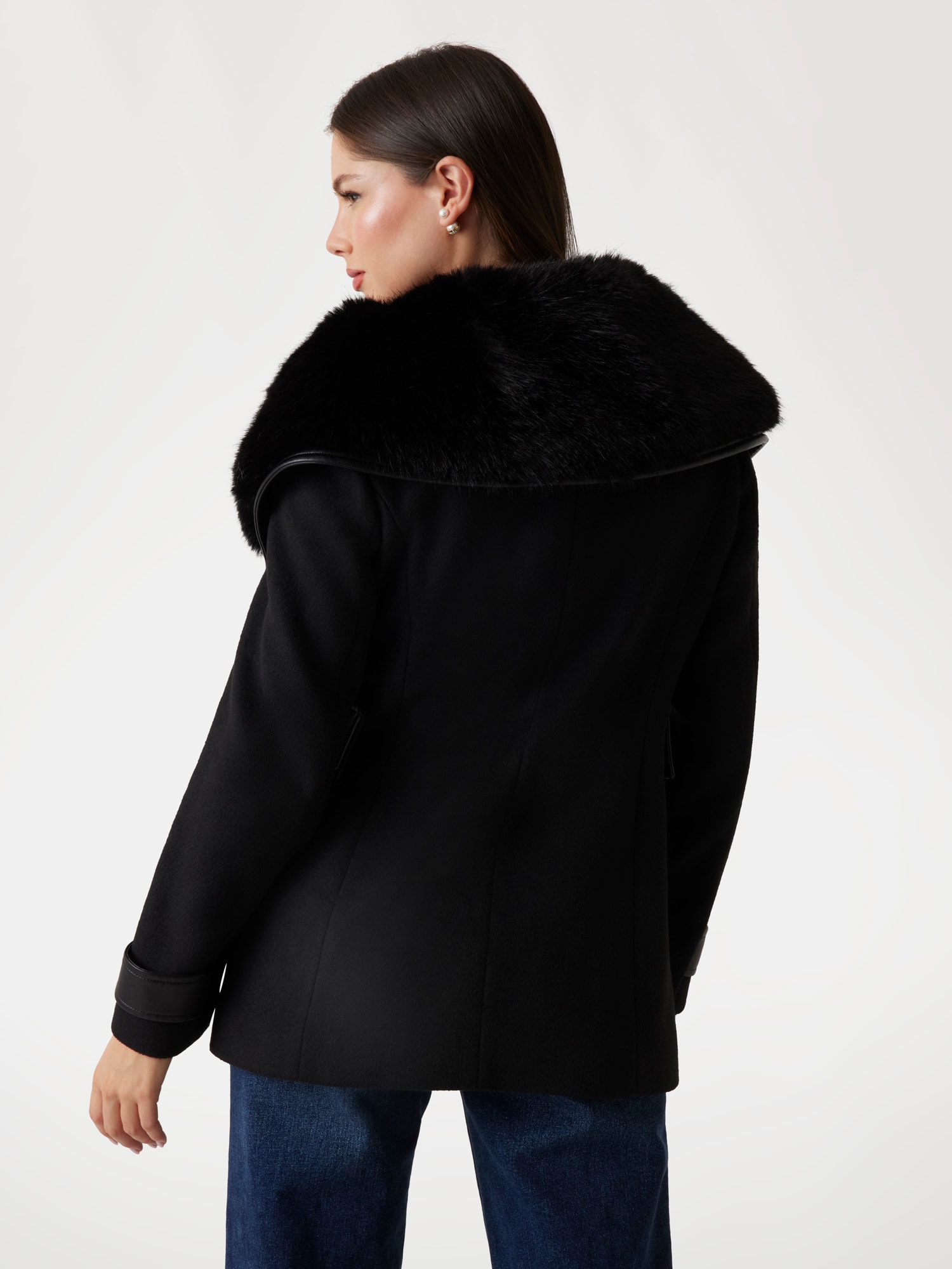 Melton wool-blend coat