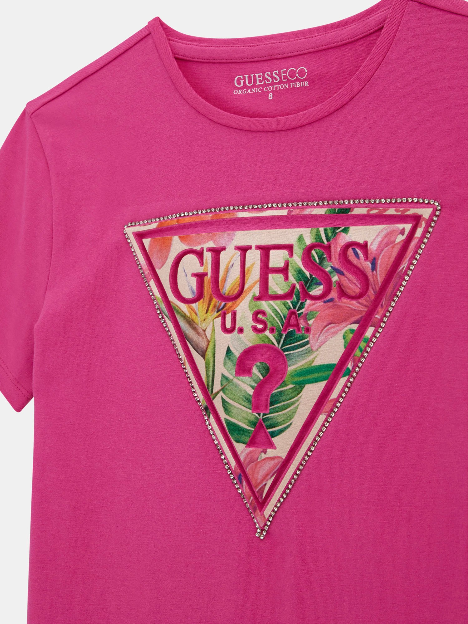 Rhinestone triangle logo t-shirt