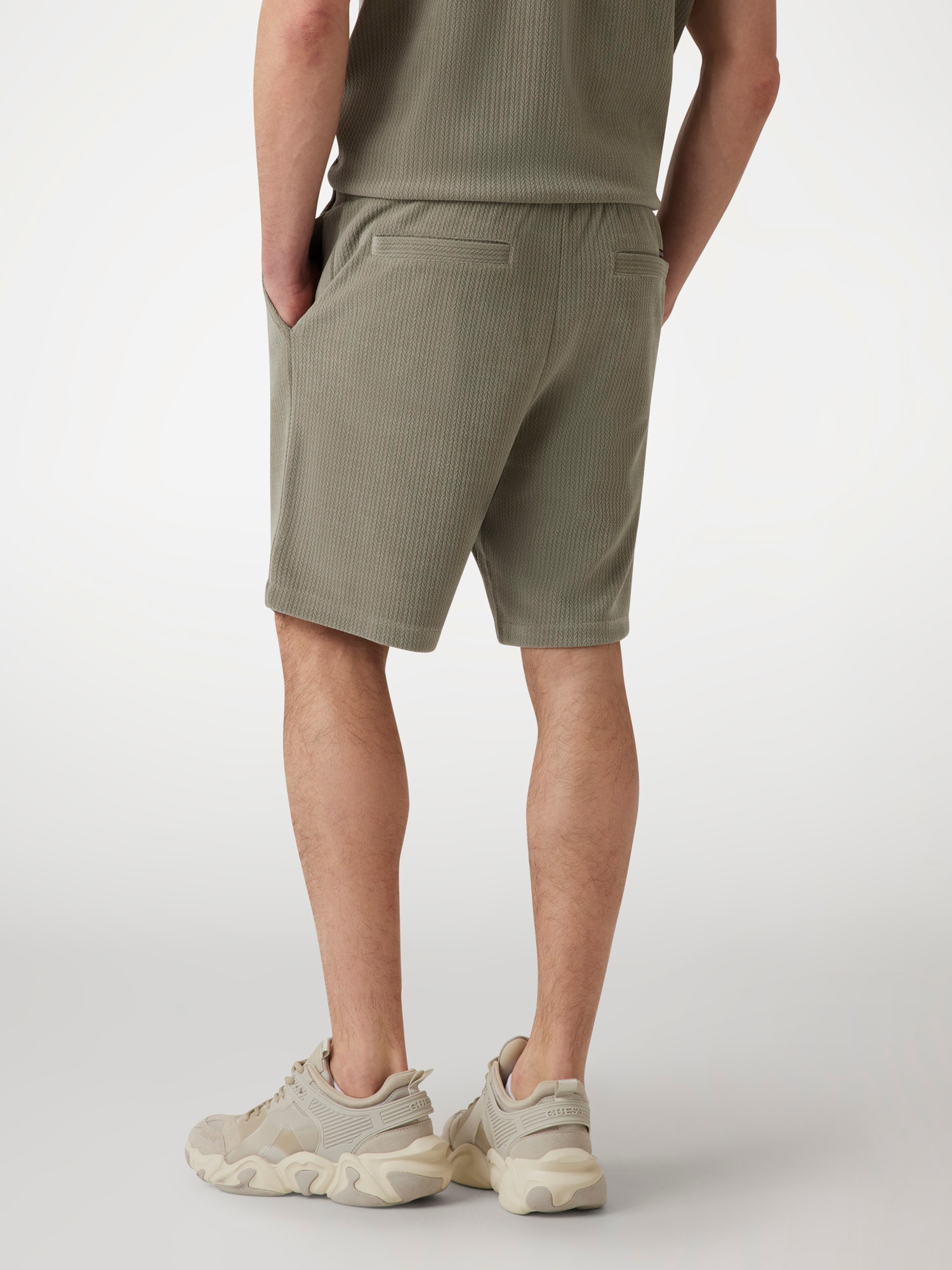 Textured knit regular-fit shorts