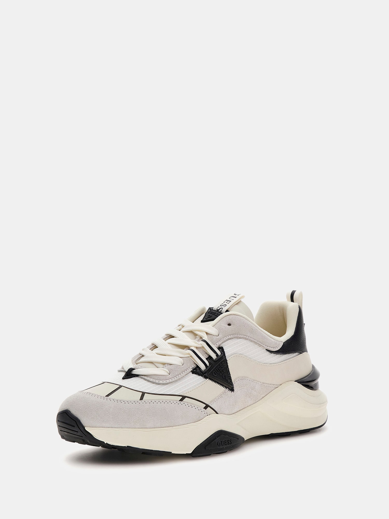 Valencia leather-blend running shoe