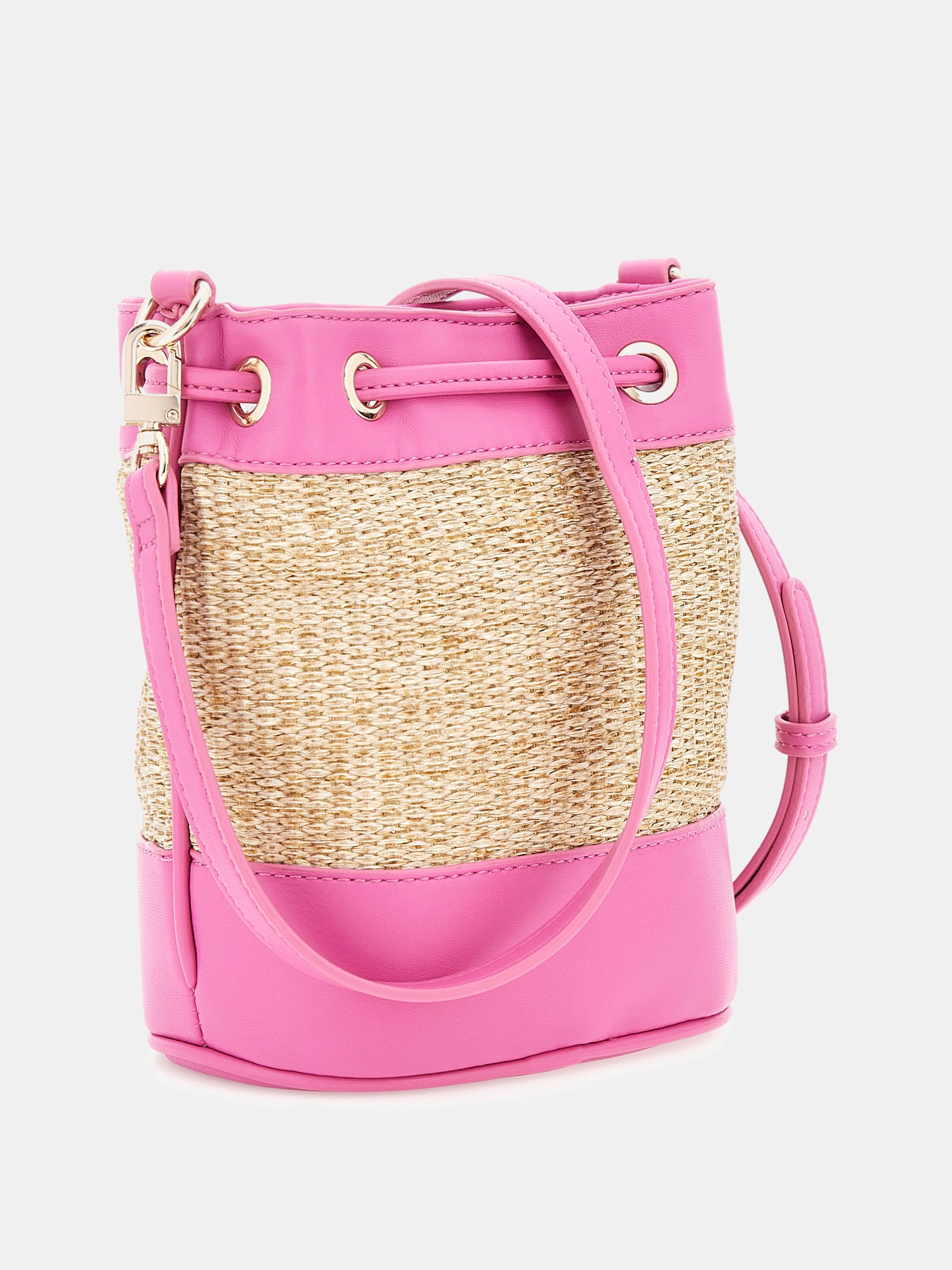 Straw mini bucket bag