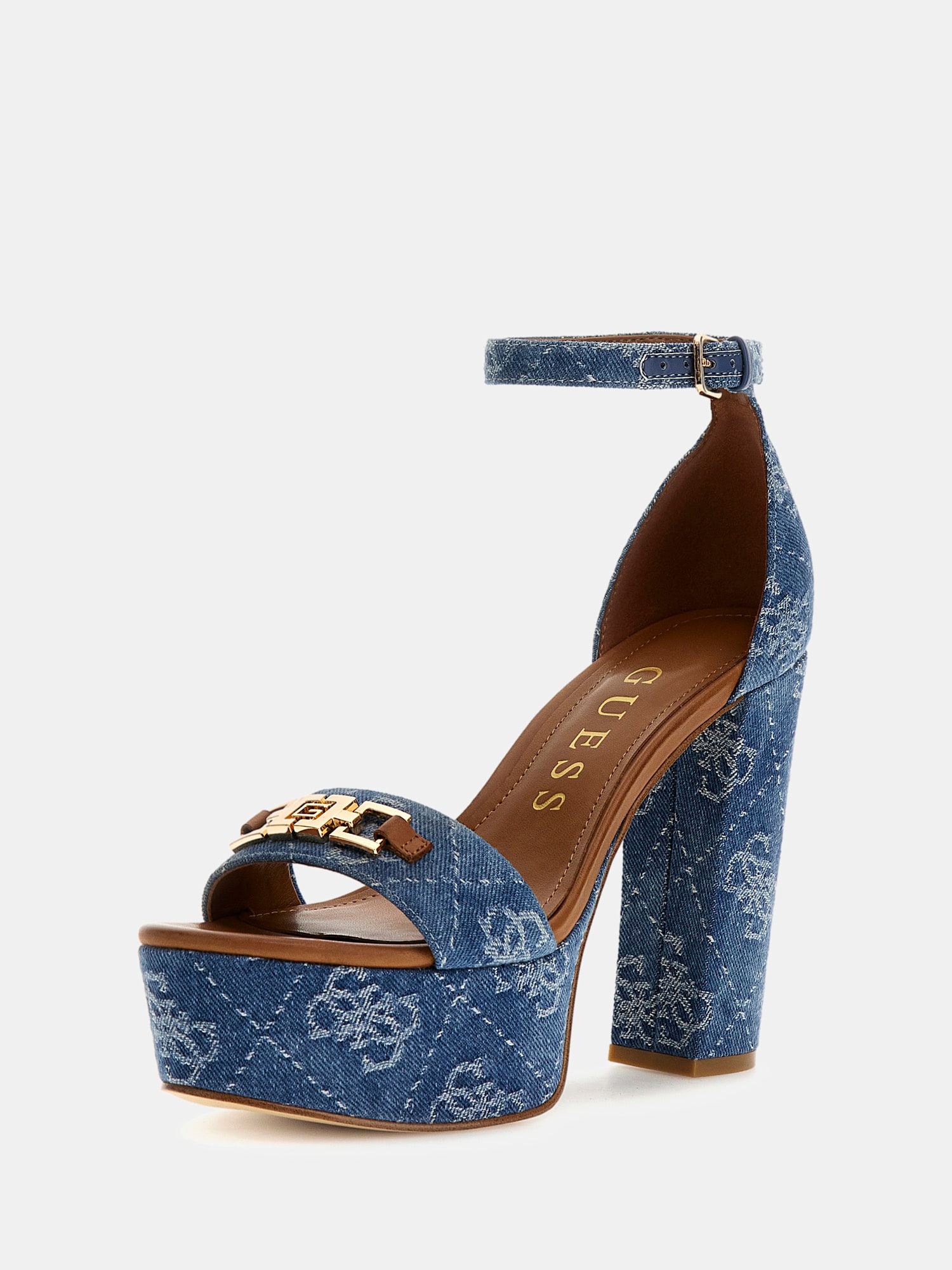 Settle leather-denim blend sandal