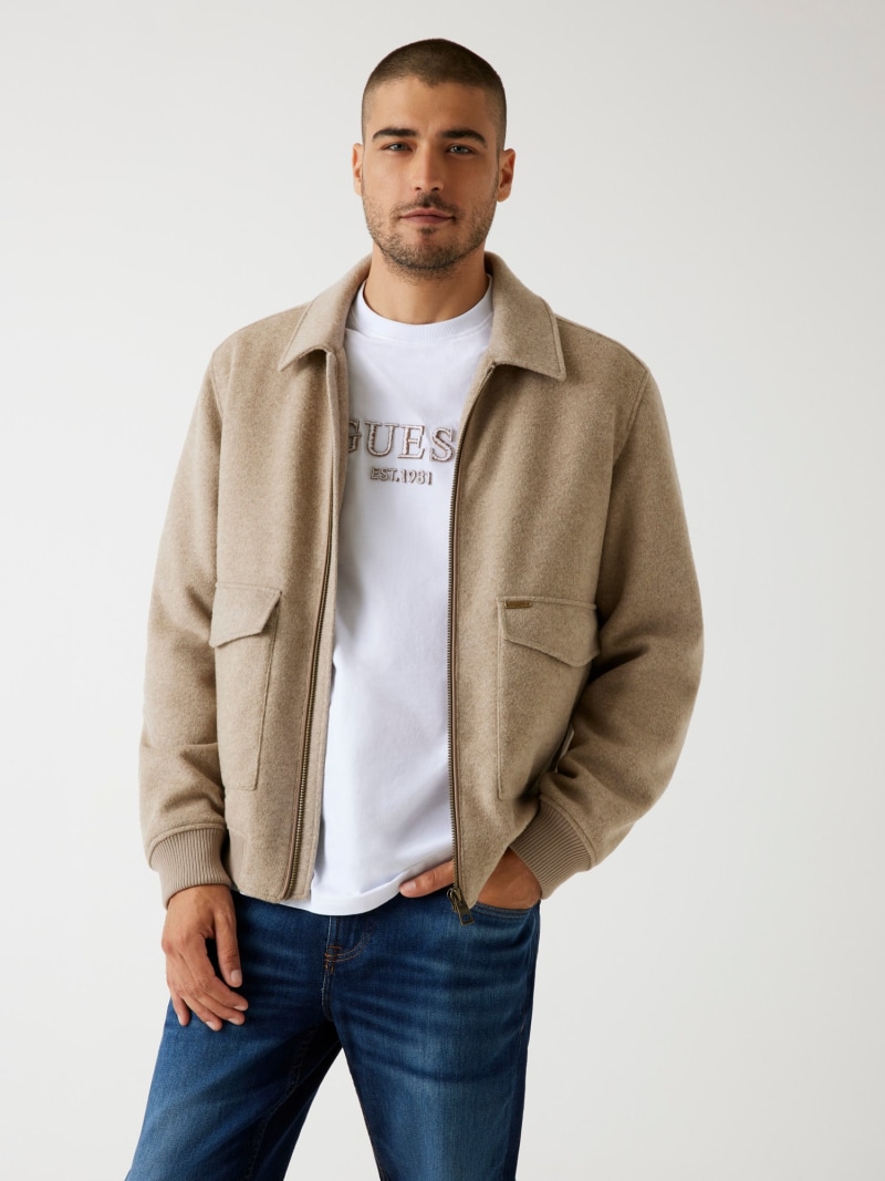 Melton wool-blend jacket