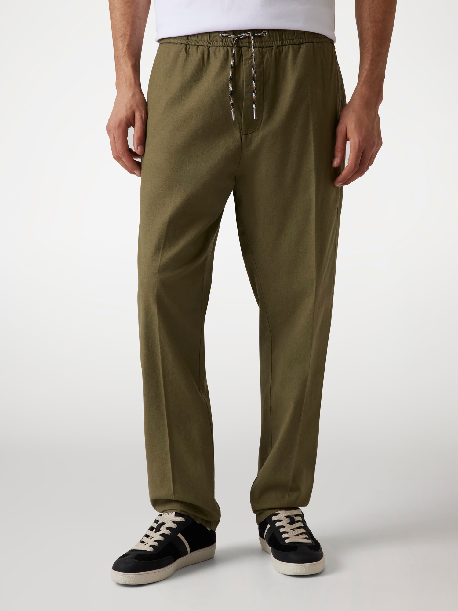 Stretch linen blend chinos