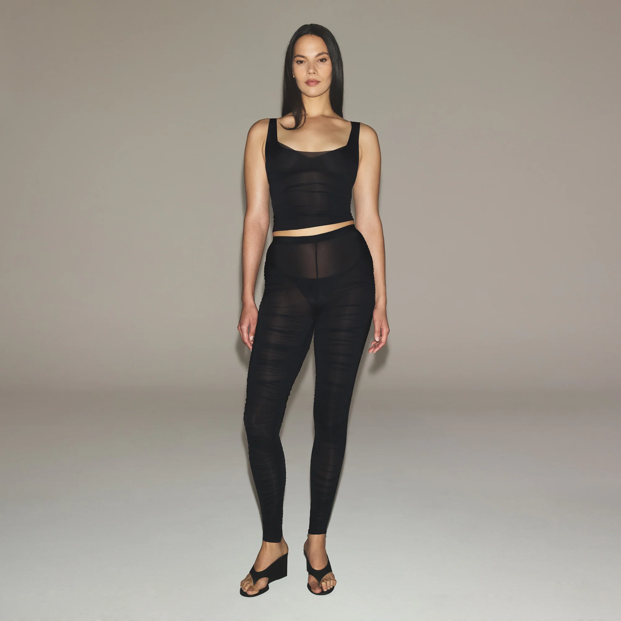 MILKY SHEER HIGH-WAISTED LEGGING | OBSIDIAN
