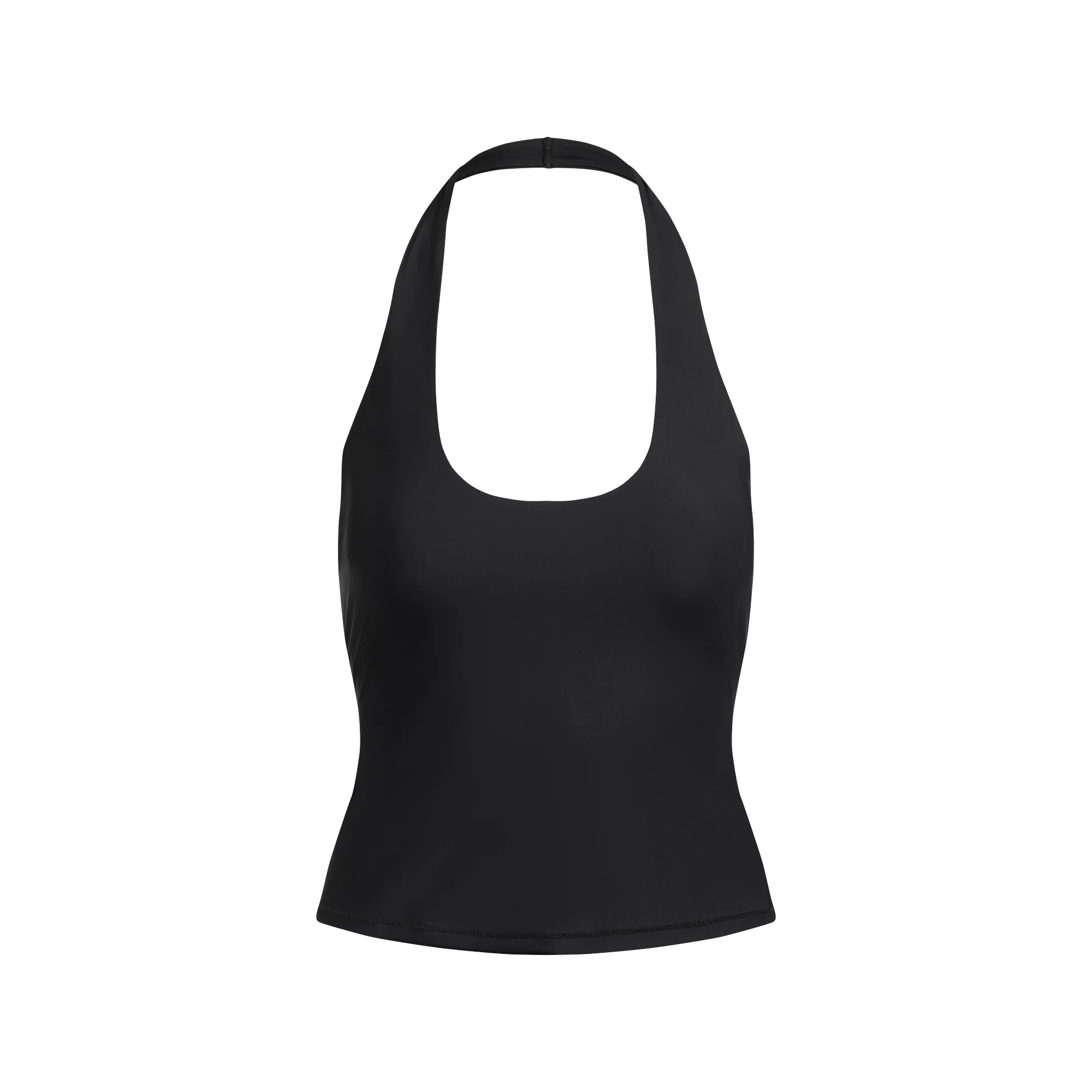CLING MATTE HALTER TOP | OBSIDIAN