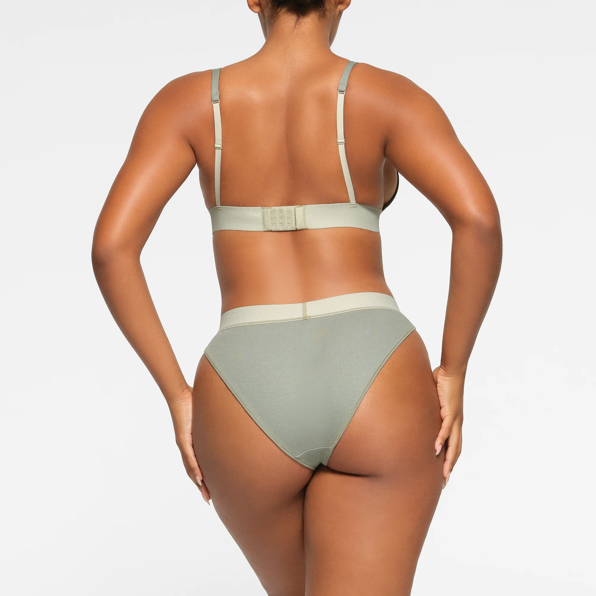 COTTON RIB BRIEF | LIGHT HEATHER GREY