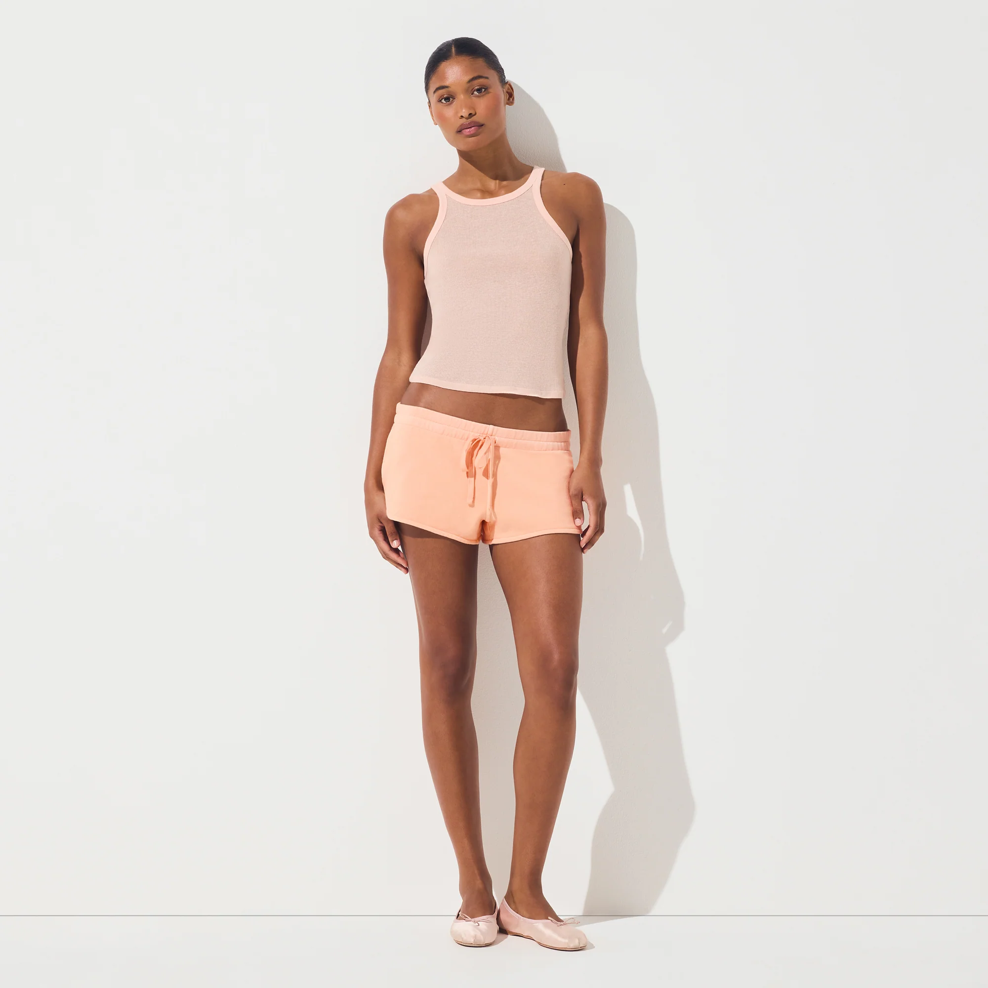 FRENCH TERRY SHORT SHORT | CANTALOUPE