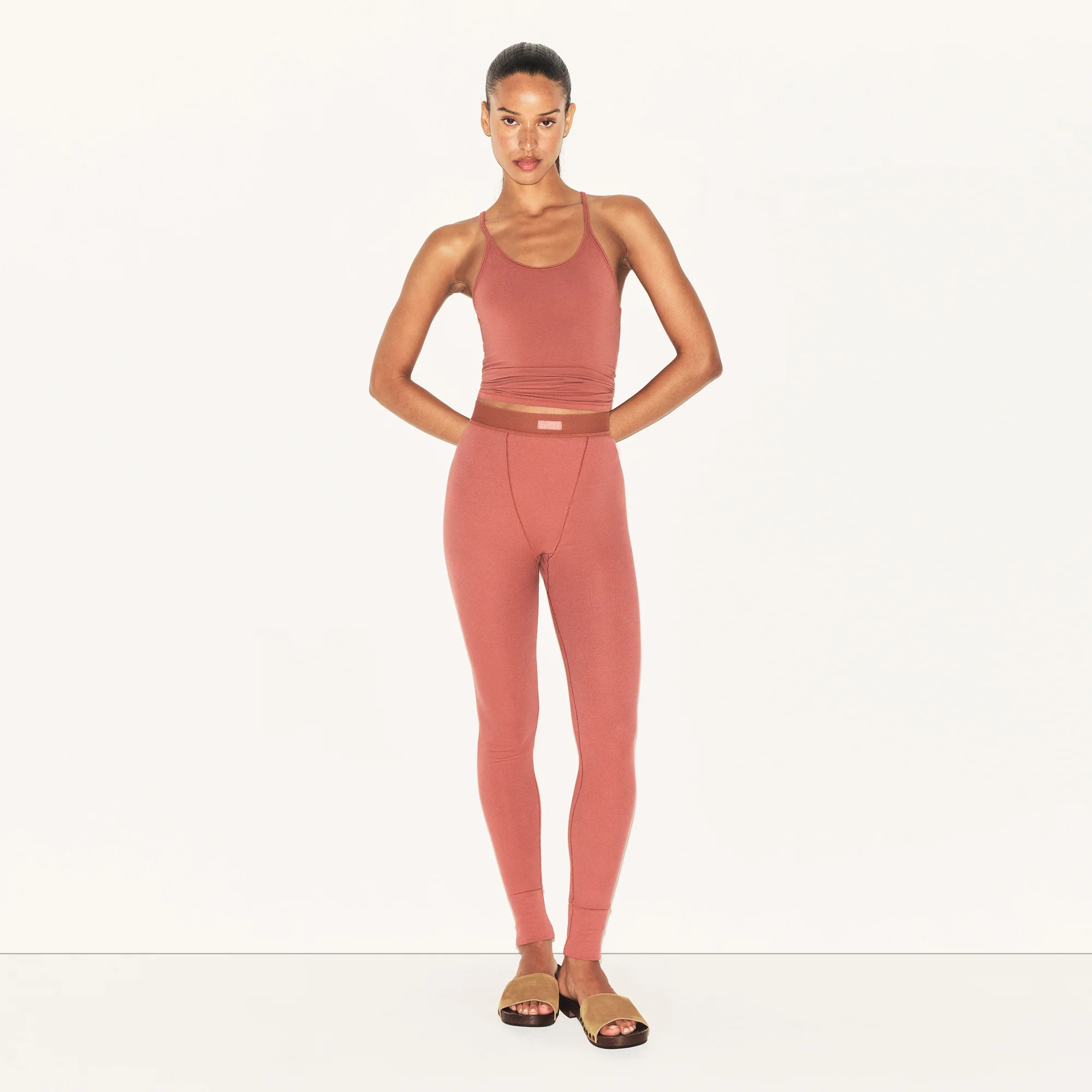 COTTON RIB LEGGING | REDWOOD