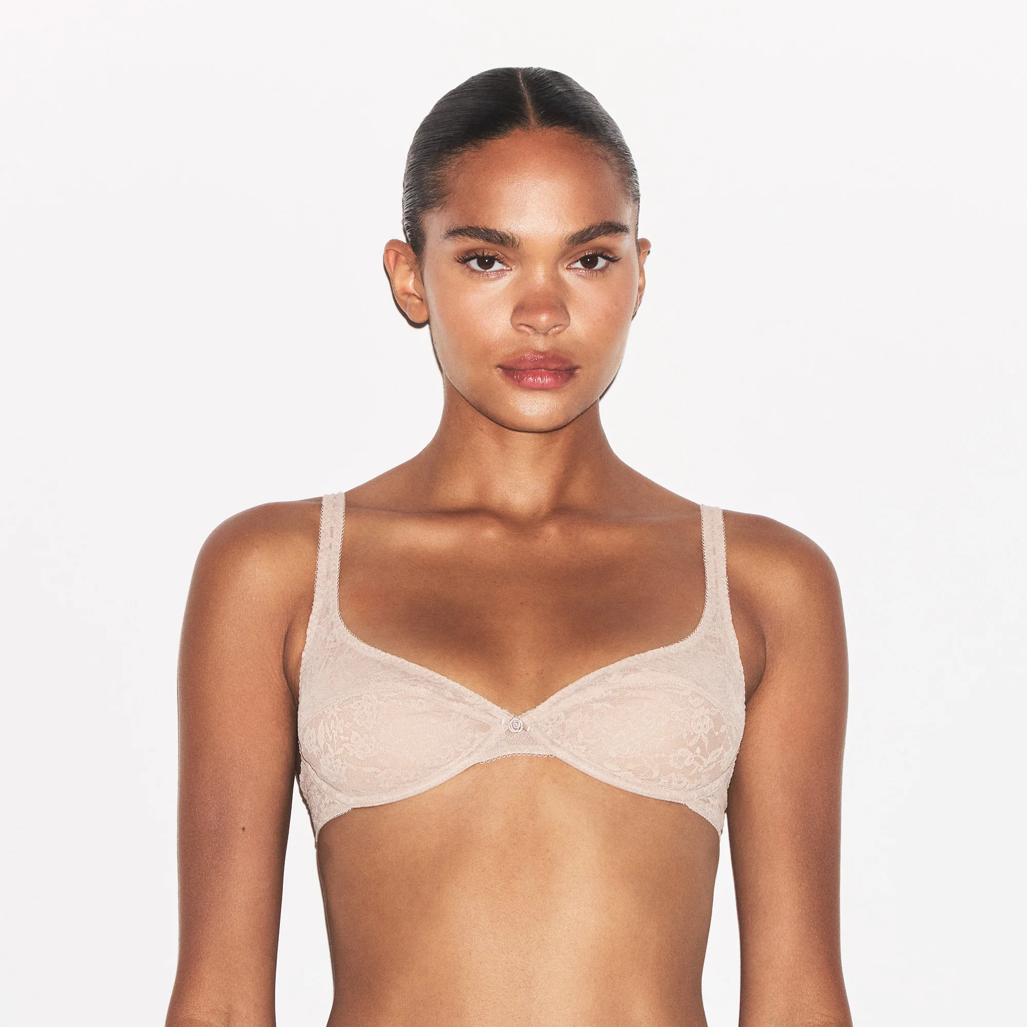 VINTAGE BRAS LACE UNLINED BRA | MUSHROOM