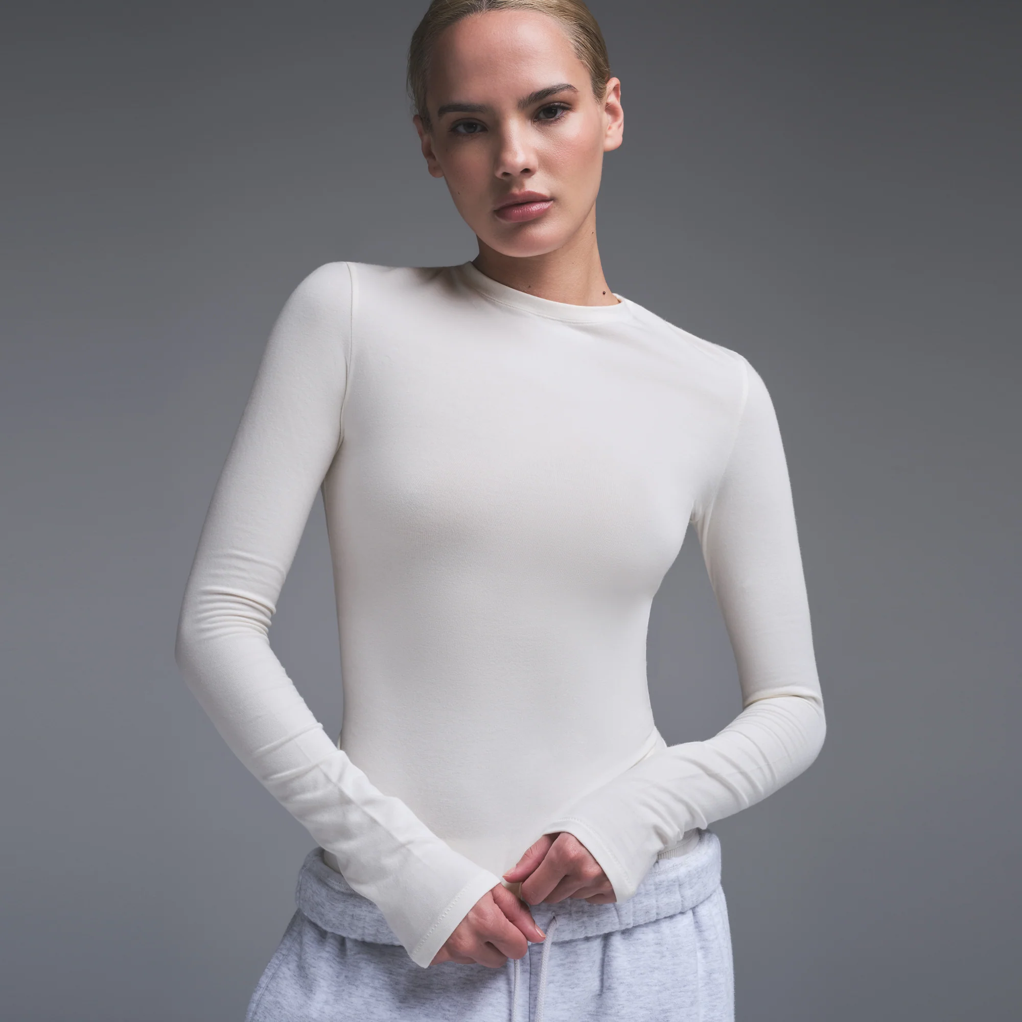 COTTON JERSEY LONG SLEEVE T-SHIRT | SOOT