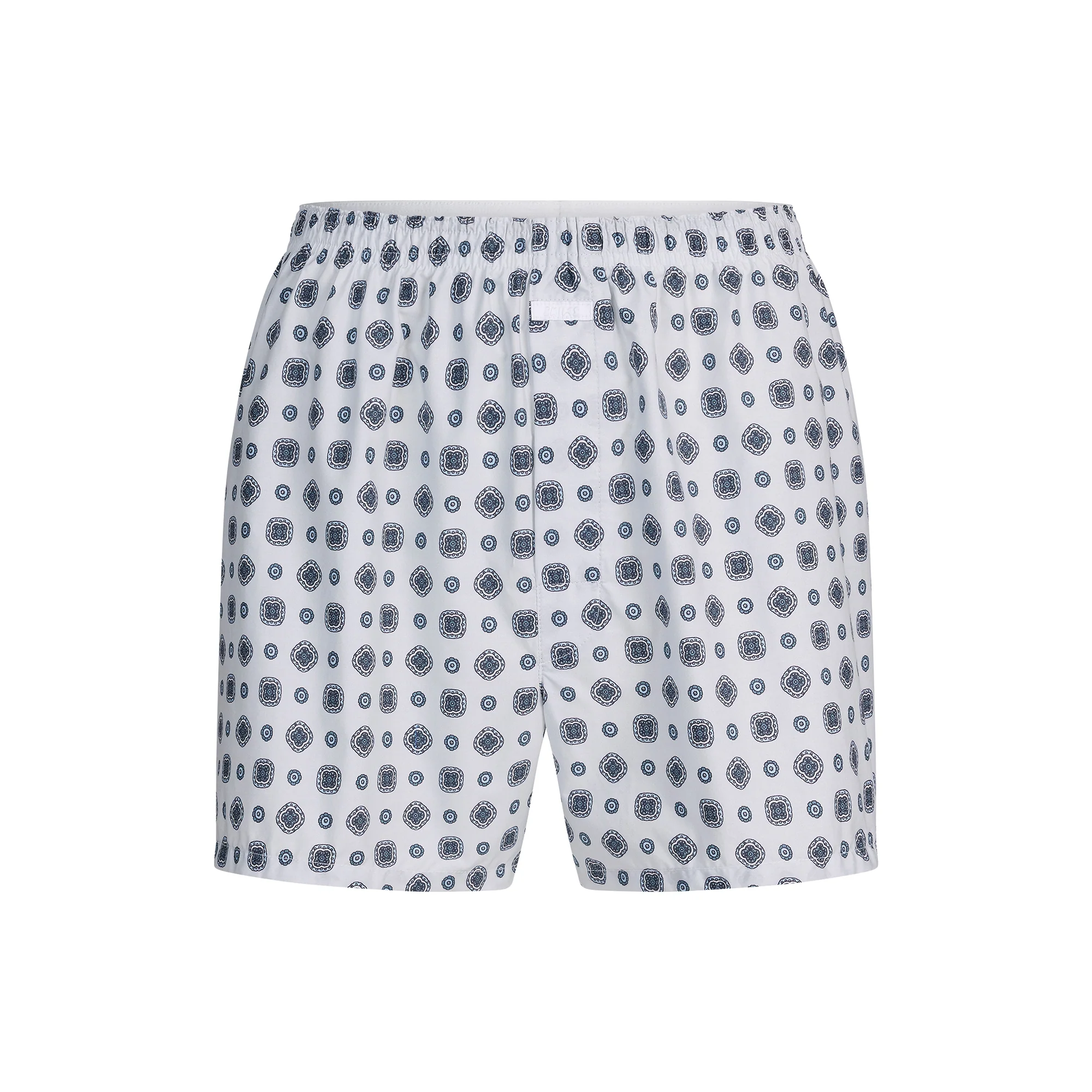 COTTON POPLIN MENS BOXER | PLATINUM FOULARD PRINT