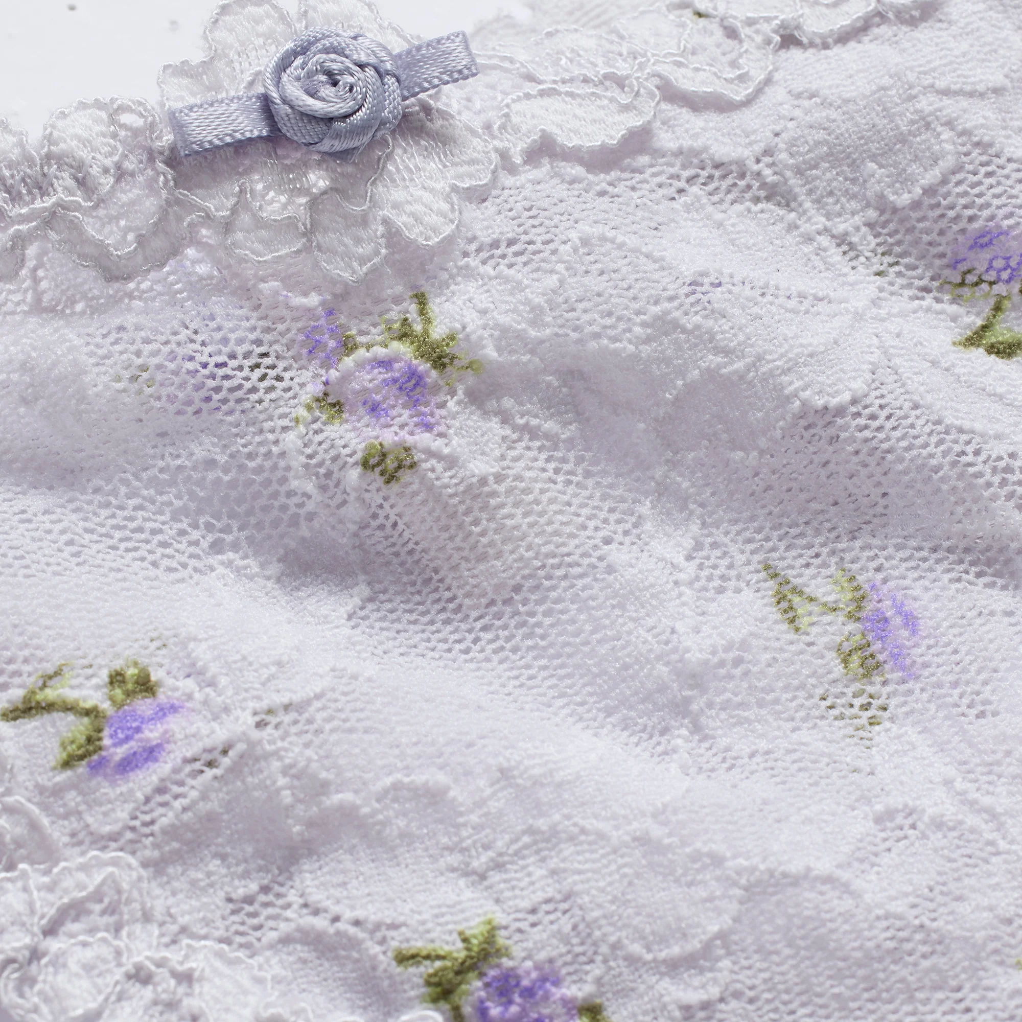 STRETCH LACE DIPPED THONG | WIND ROSEBUD PRINT