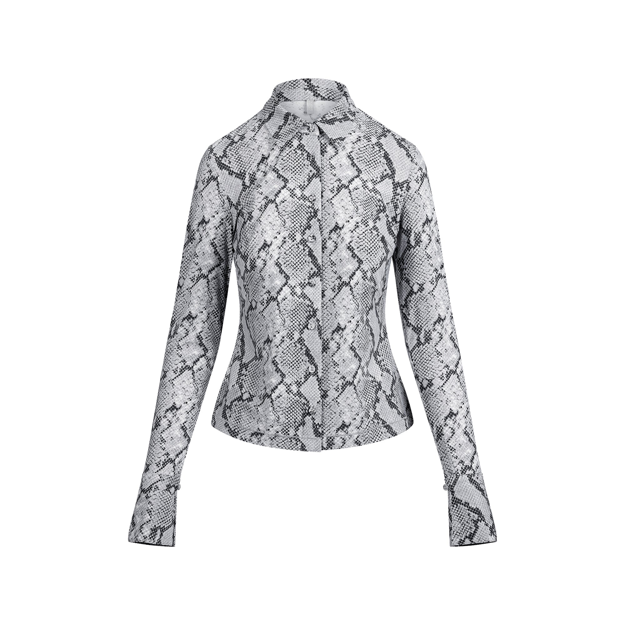 CLING MATTE LONG SLEEVE BUTTON UP | OBSIDIAN