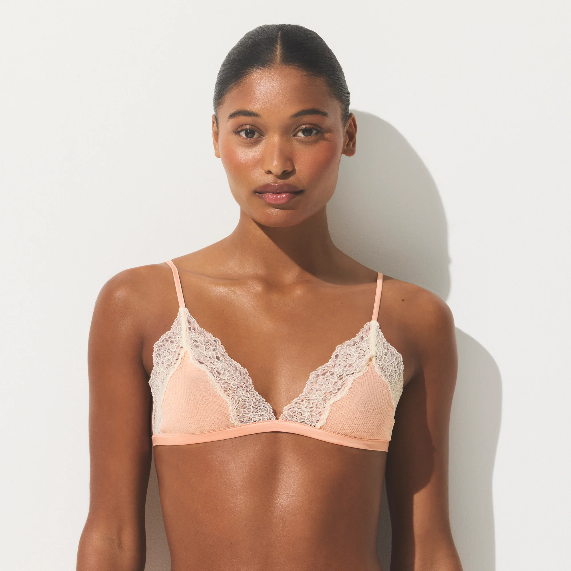 SHEER RIB LACE TRIANGLE BRALETTE | VILLA