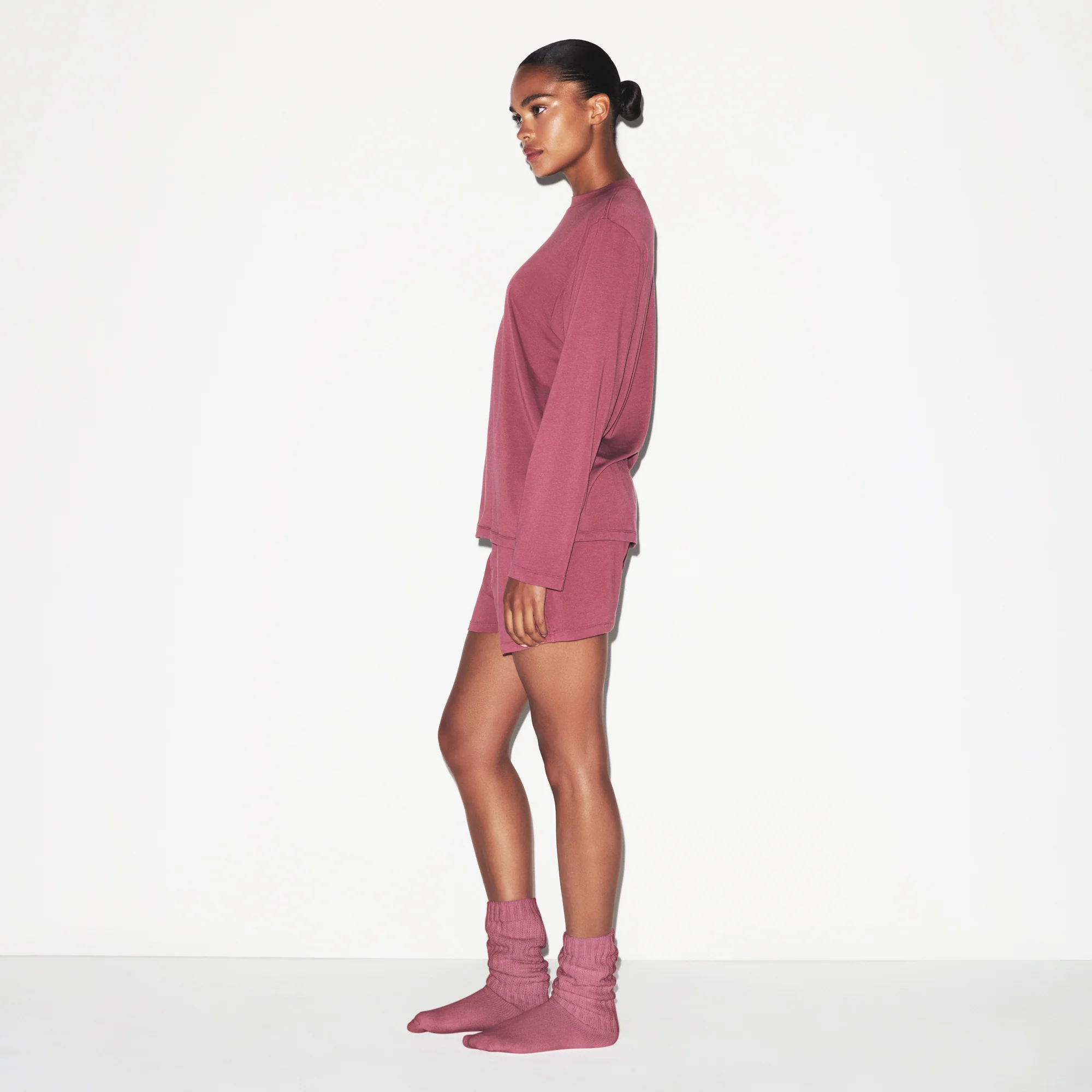 BOYFRIEND LONG SLEEVE T-SHIRT | BEET