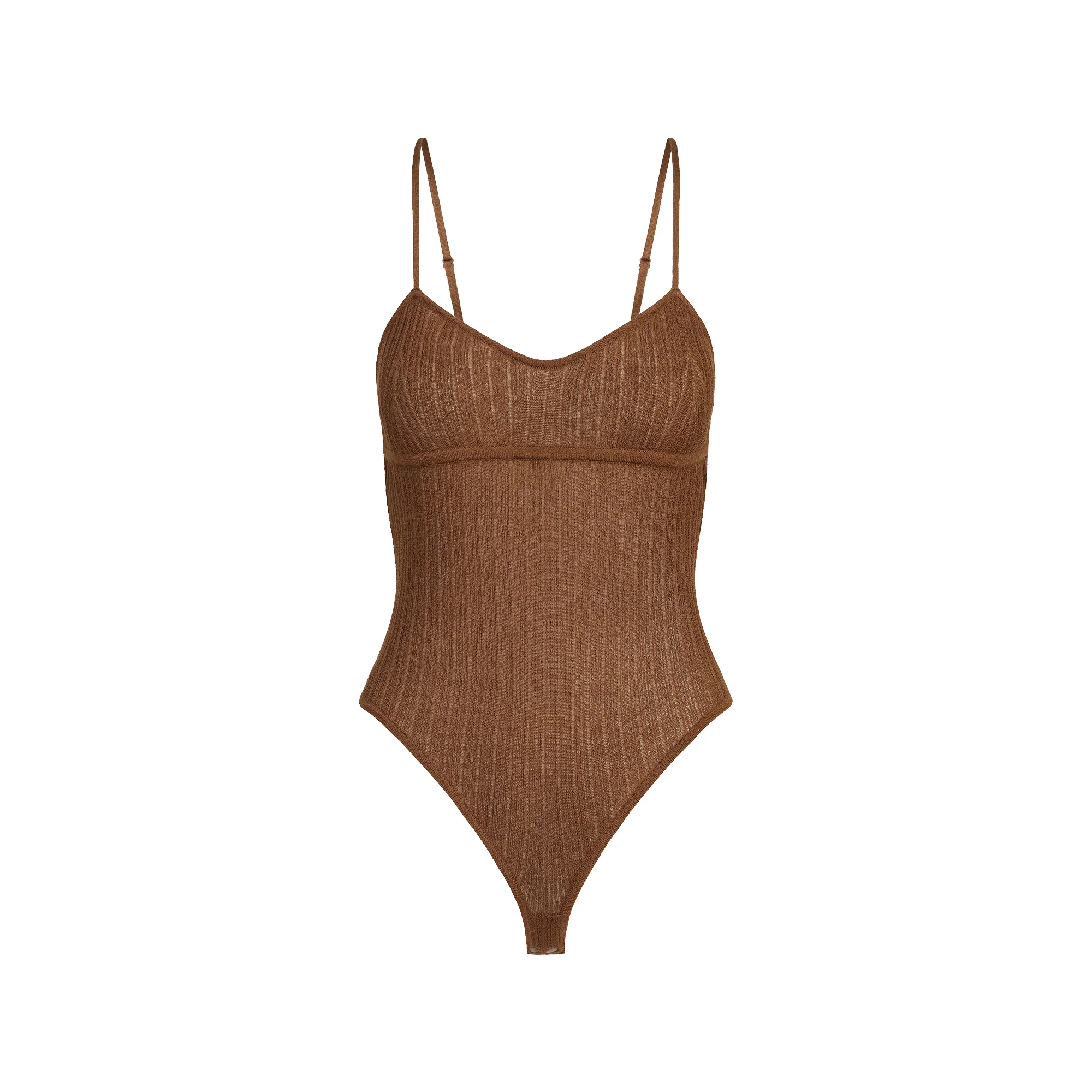 SHEER KNIT CAMI BODYSUIT | BISON