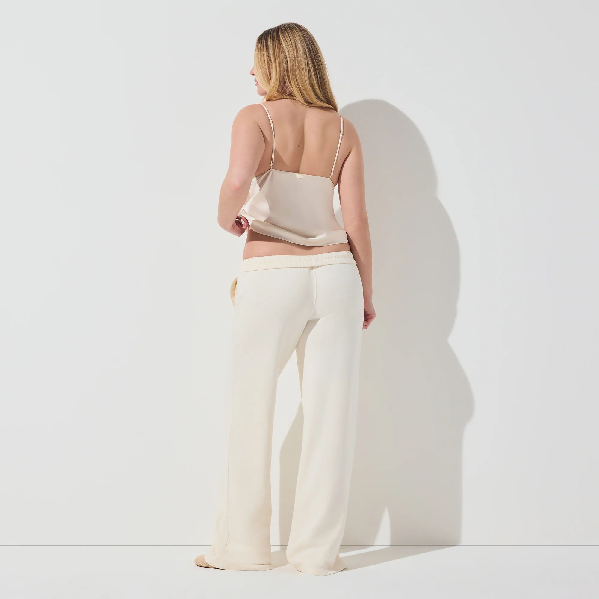 FRENCH TERRY STRAIGHT LEG PANT | ECRU