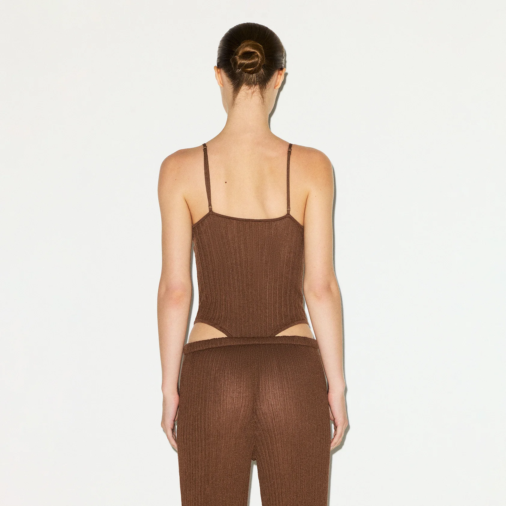 SHEER KNIT CAMI BODYSUIT | BISON