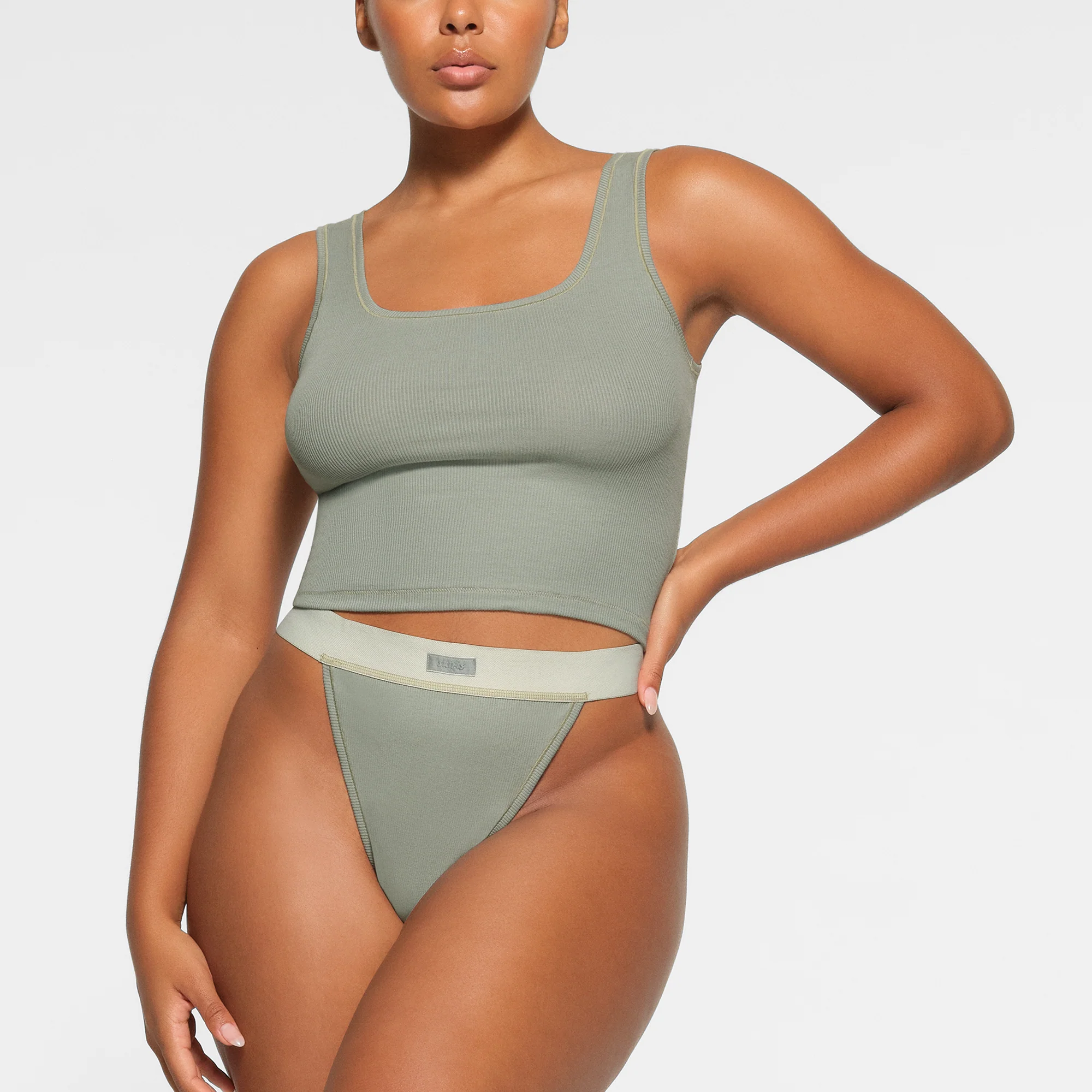 COTTON RIB TANK | LIGHT HEATHER GREY