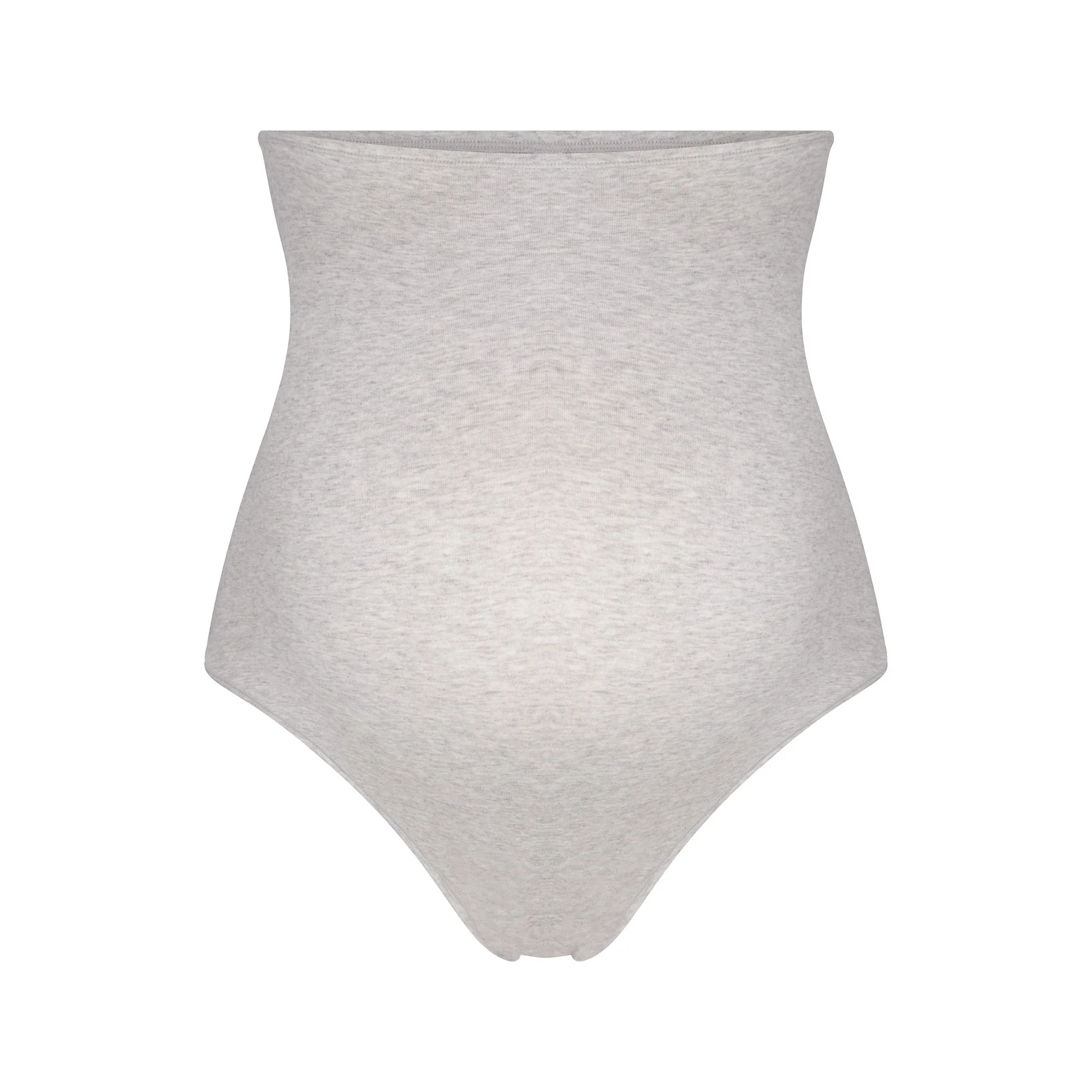 COTTON JERSEY MATERNITY HIGH-WAISTED THONG | LIGHT HEATHER GREY