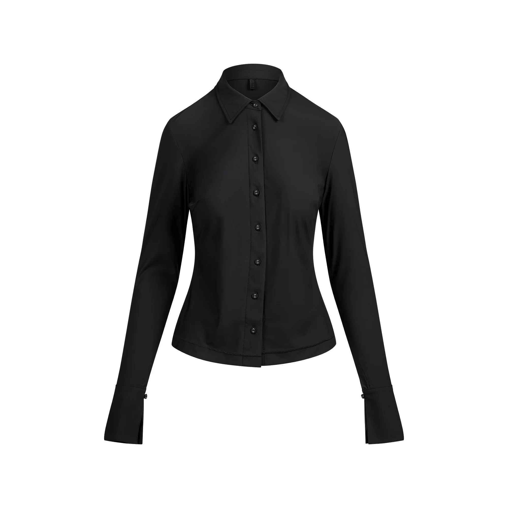 CLING MATTE LONG SLEEVE BUTTON UP | OBSIDIAN
