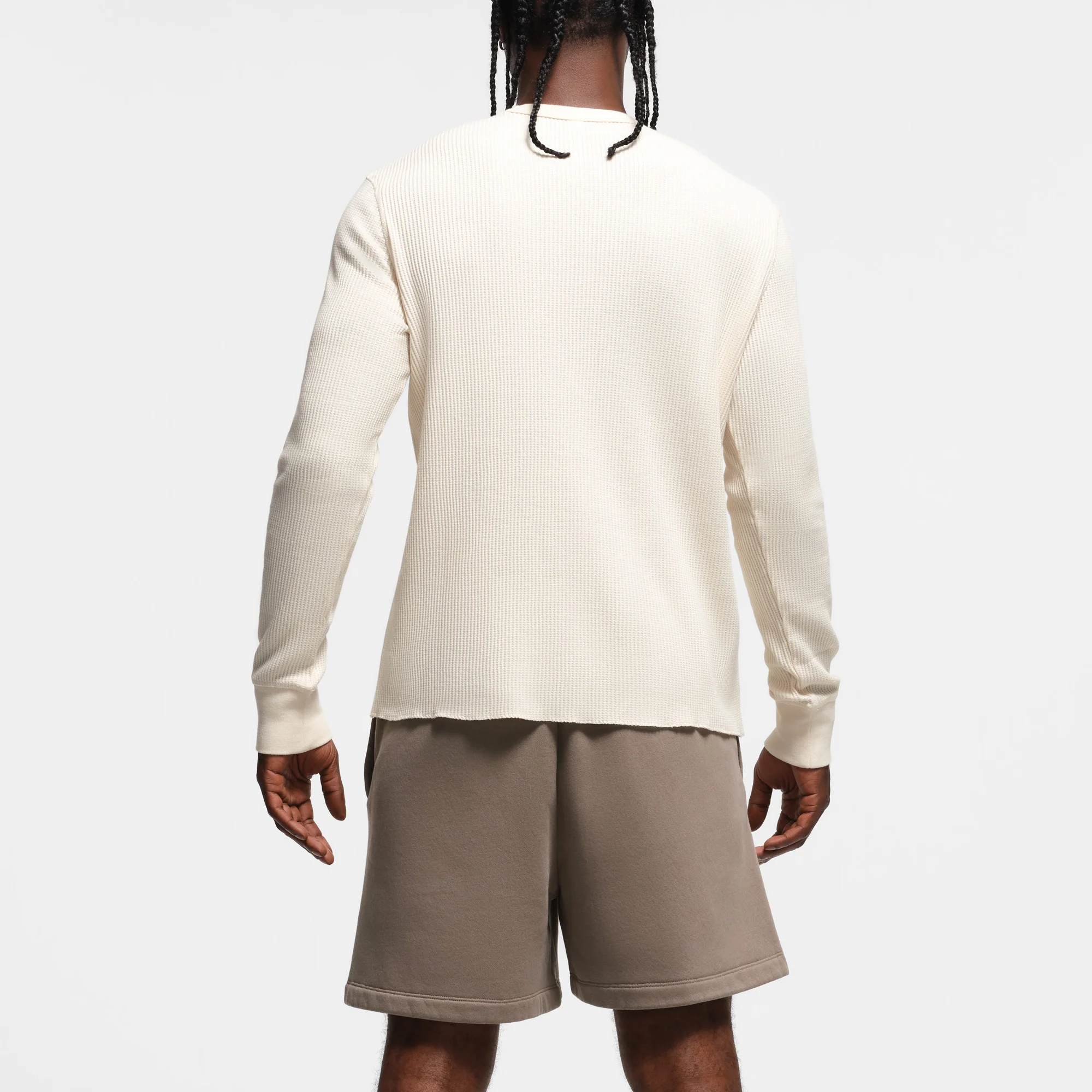 WAFFLE MENS LONG SLEEVE T-SHIRT | ECRU