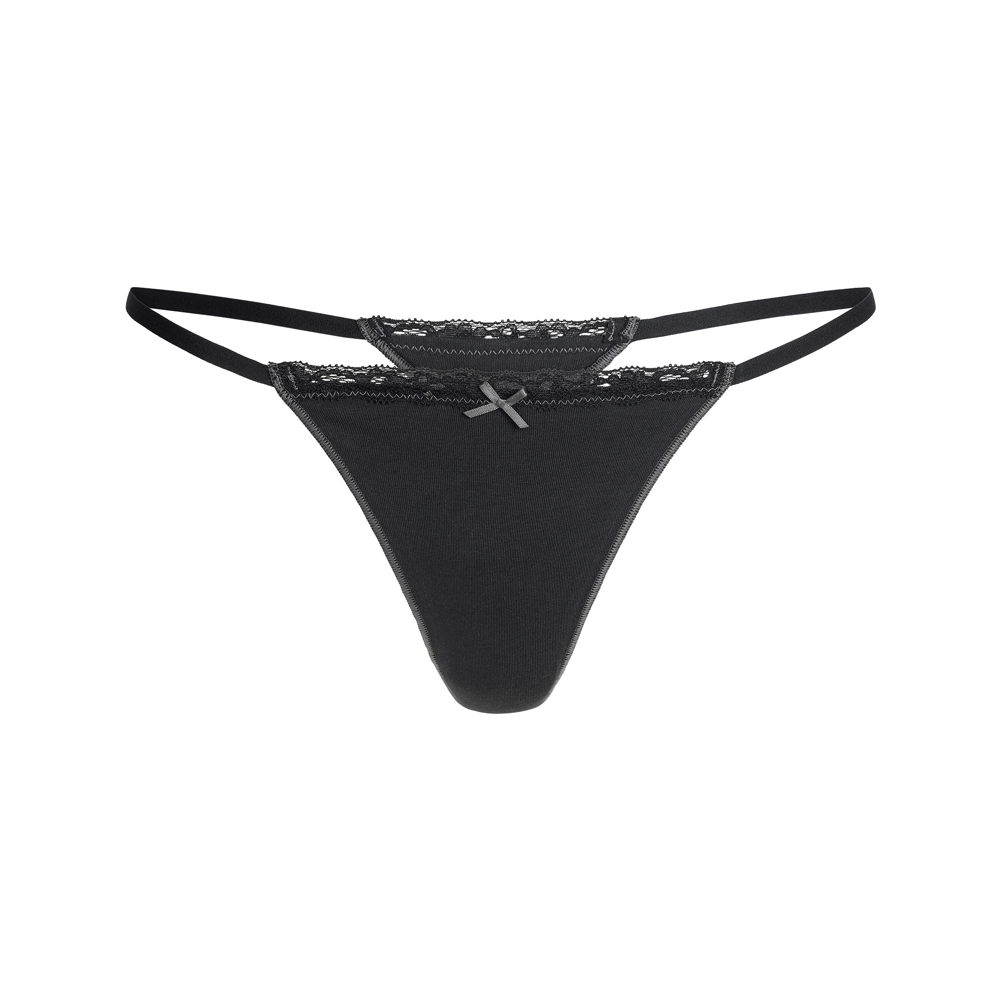 LIGHTWEIGHT COTTON LACE STRING THONG | SOOT TONAL