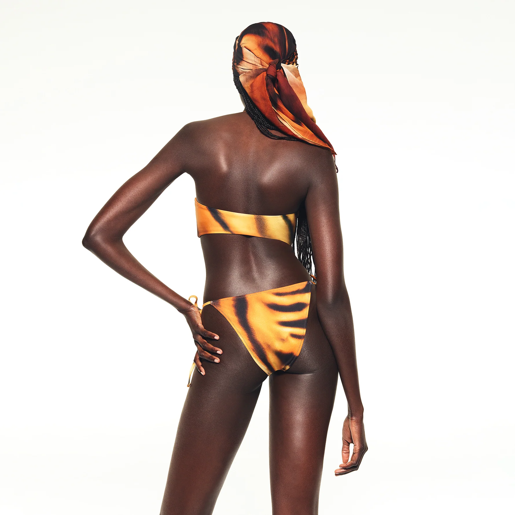 ROBERTO CAVALLI X SKIMS DIPPED TIE BIKINI BOTTOM | TIGER FACE PRINT