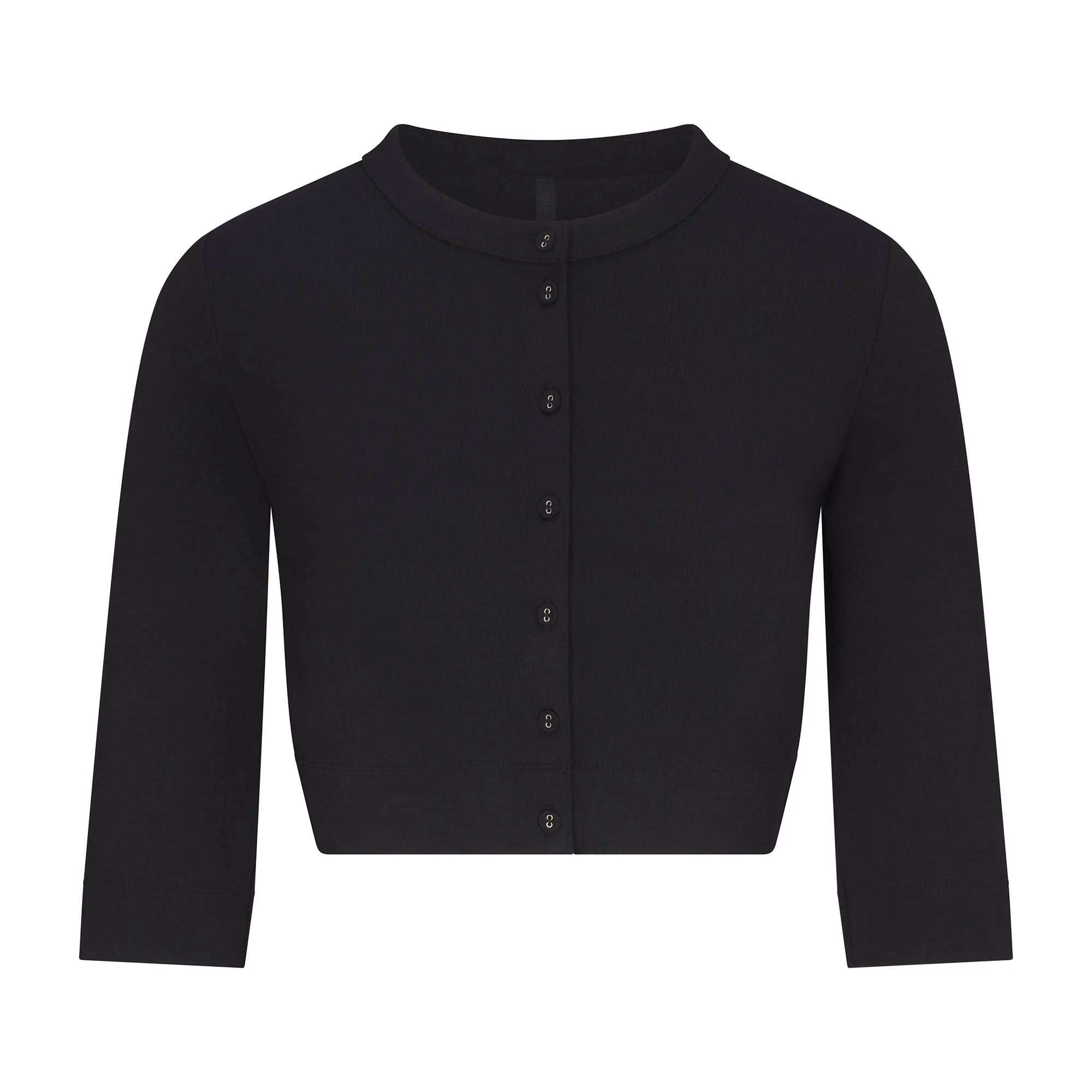 SMOOTH LAYERS CROPPED CARDIGAN | OBSIDIAN