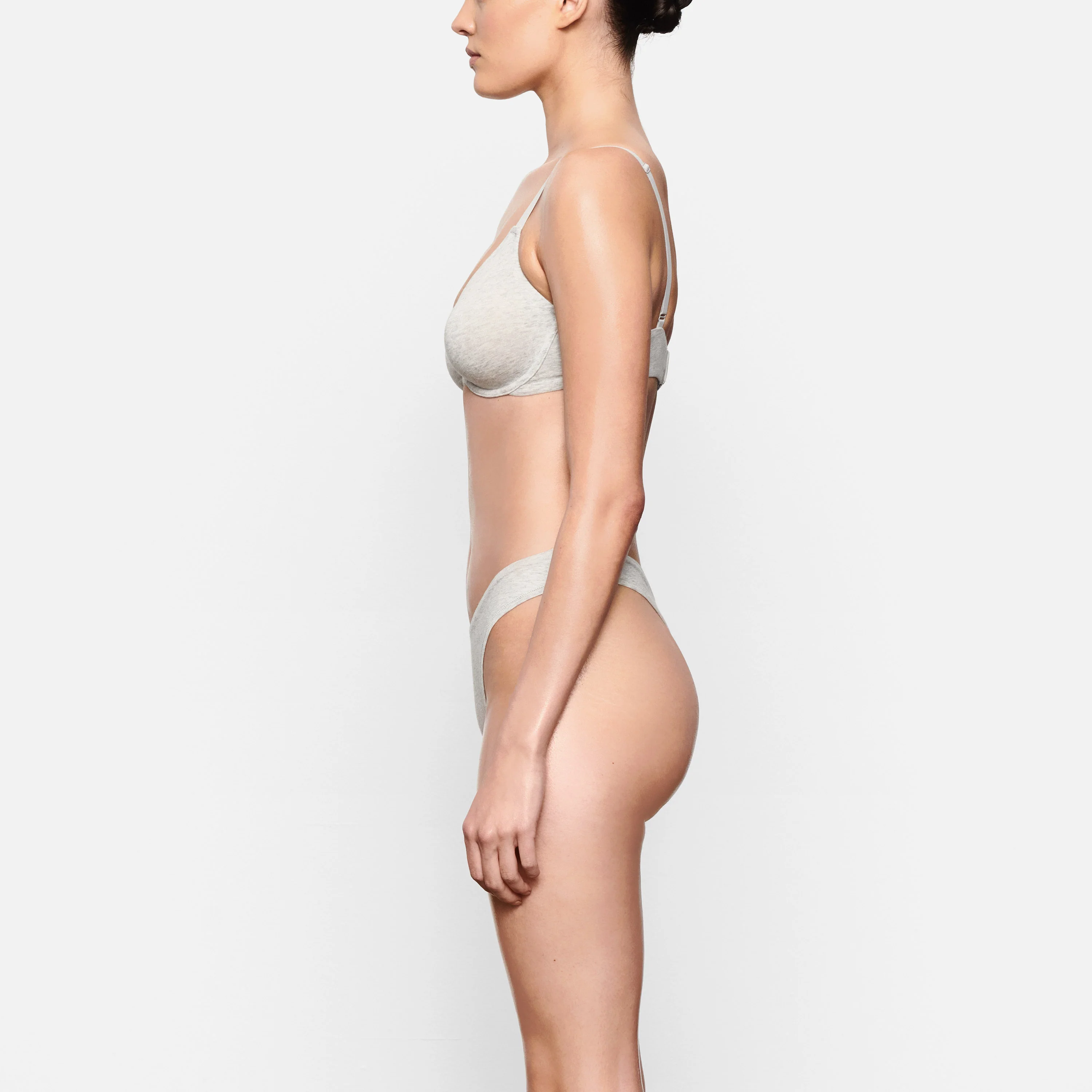 COTTON JERSEY T-SHIRT BRA | SOOT