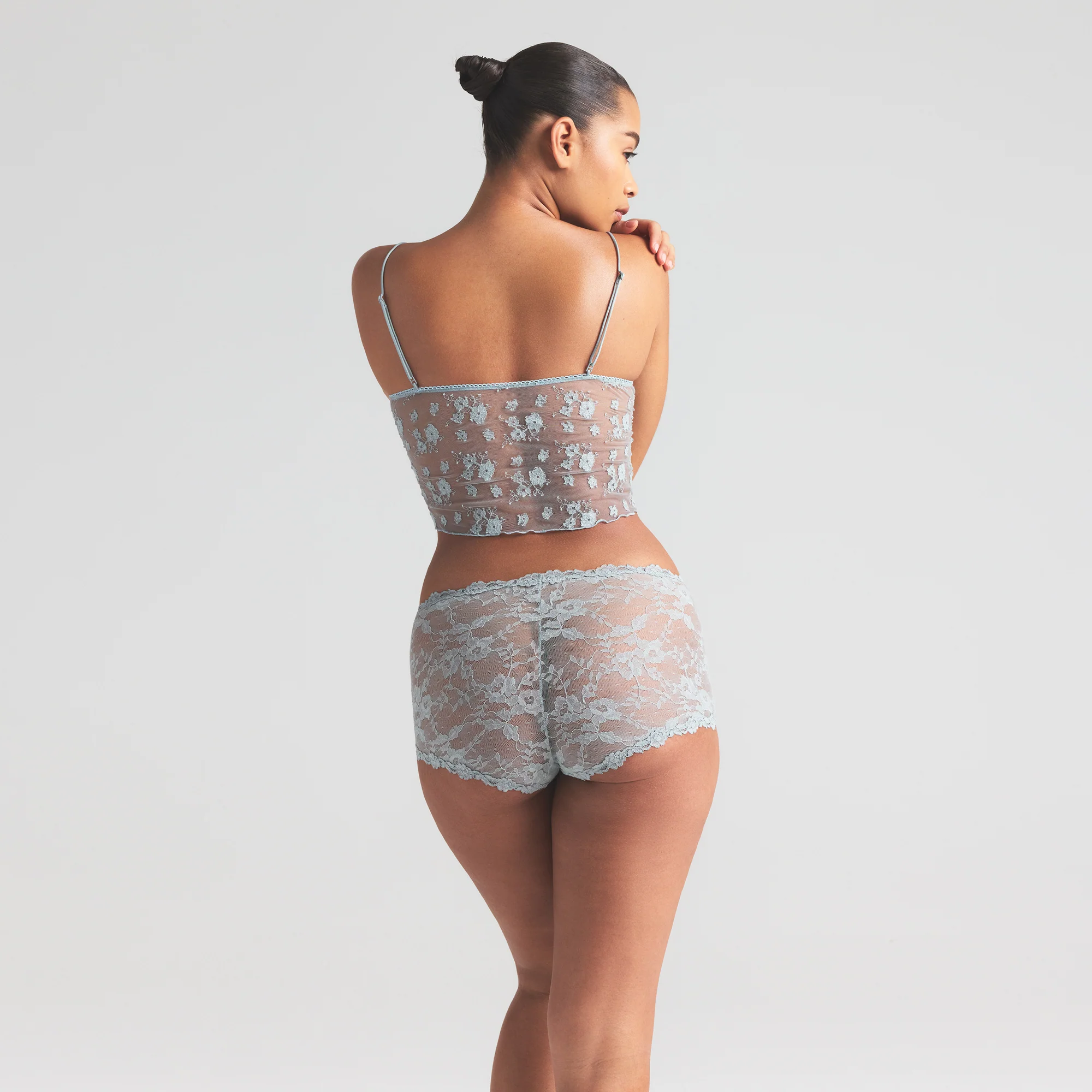 STRETCH LACE BOY SHORT | MERCURY