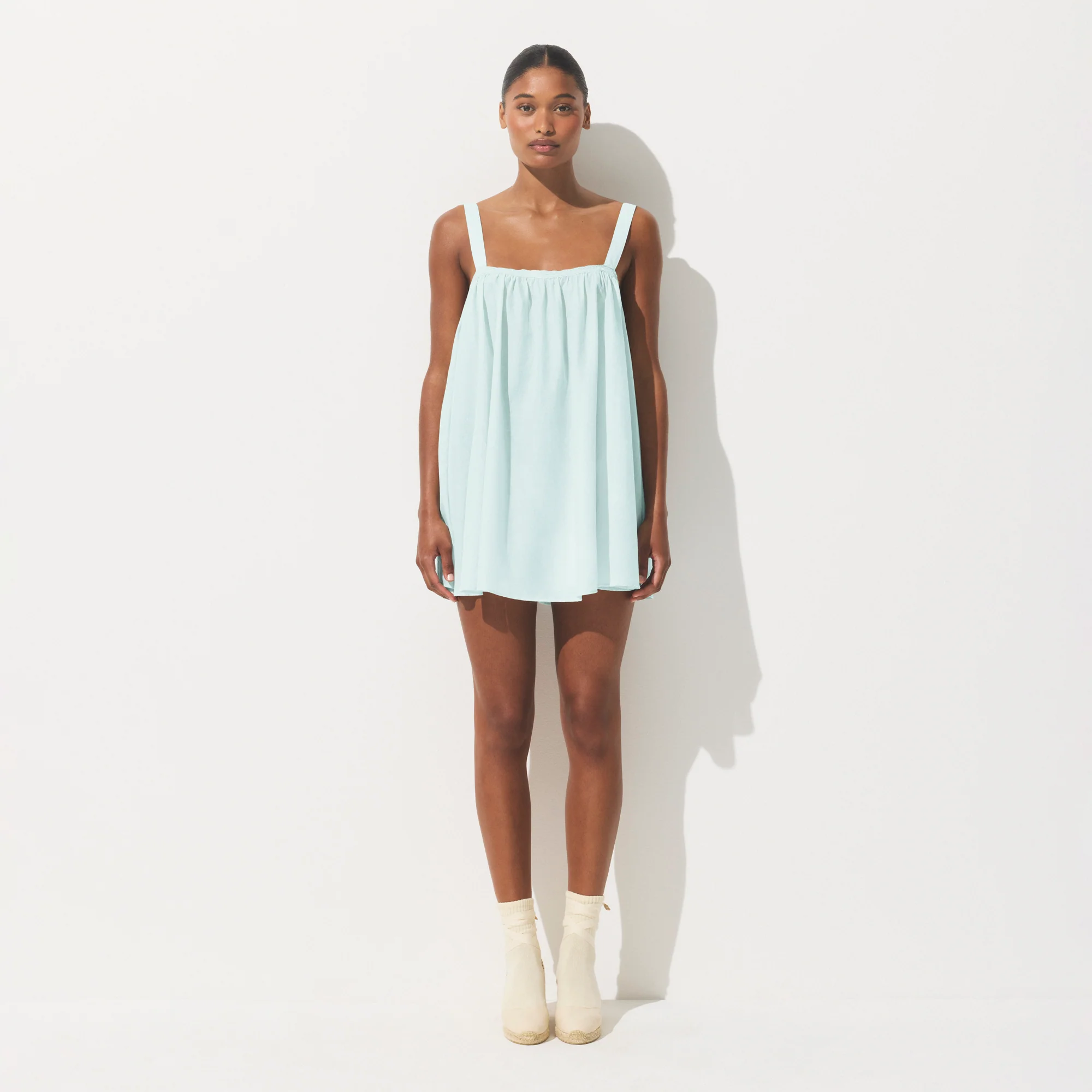 COTTON VOILE MINI DRESS | FROST