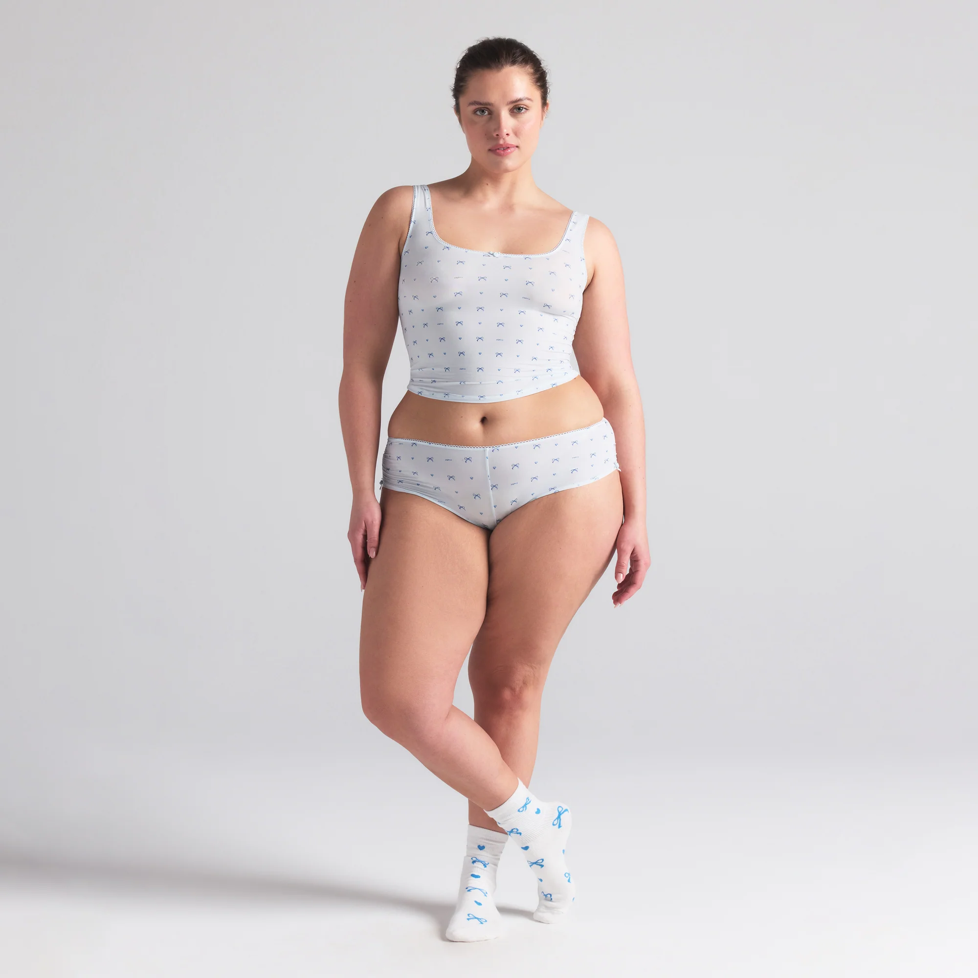 FITS EVERYBODY PICOT TANK AND HIPSTER SET | CLOUD BOW PRINT