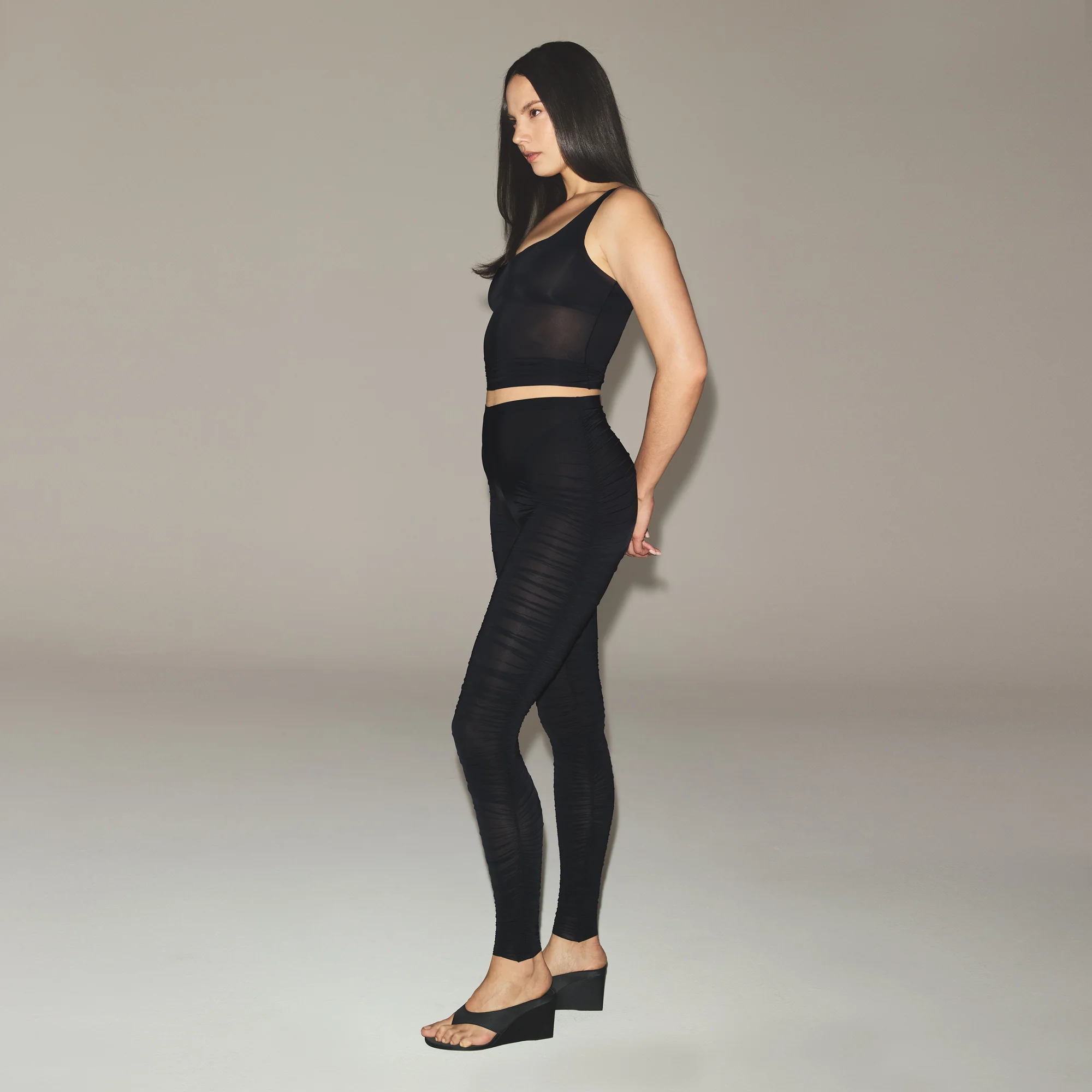 MILKY SHEER HIGH-WAISTED LEGGING | OBSIDIAN